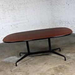 Eames Herman Miller Oval Conference Dining Table Universal Segmented Cherry