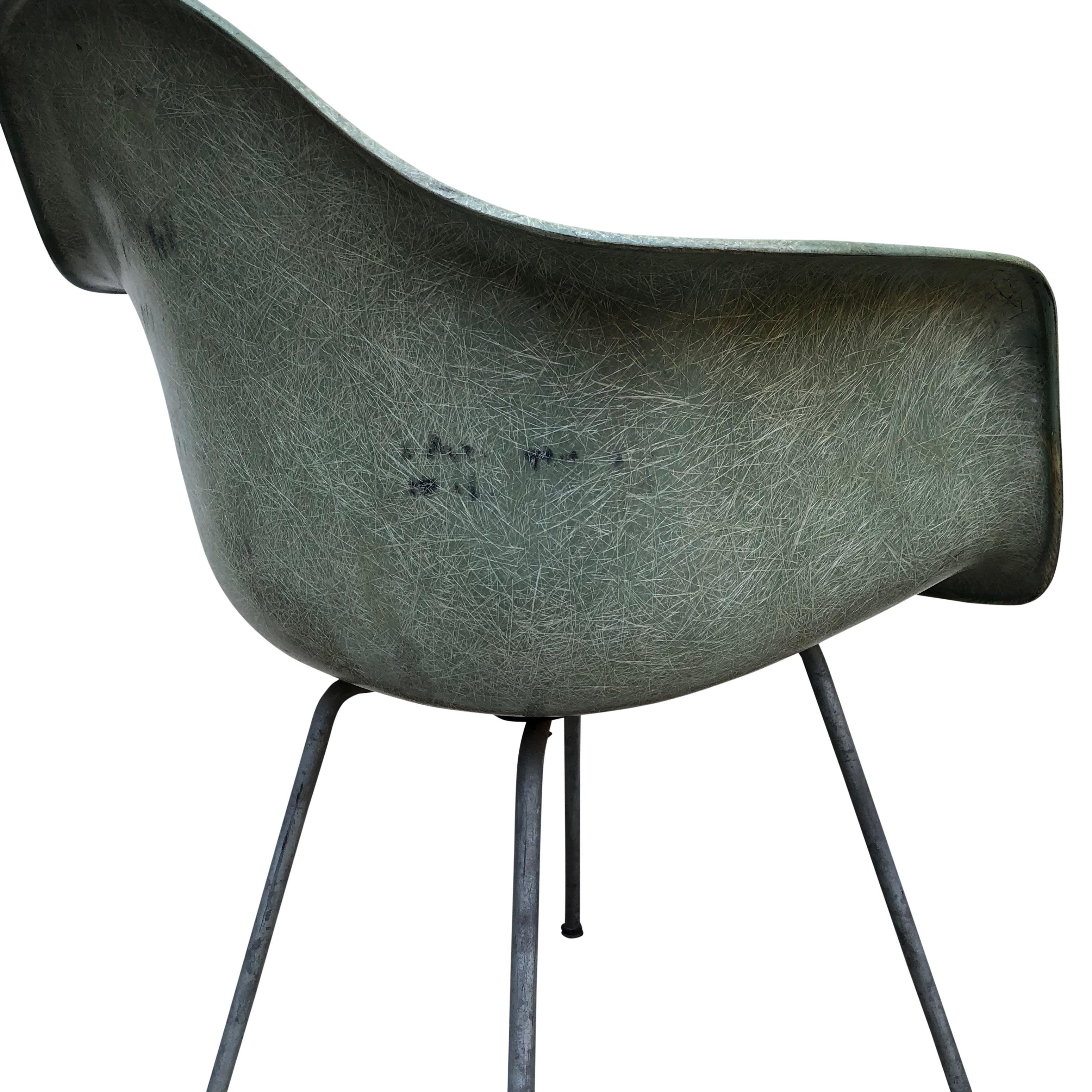 American 6 Eames Herman Miller Seafoam Green Zenith DAX Chair, Midcentury Collectible