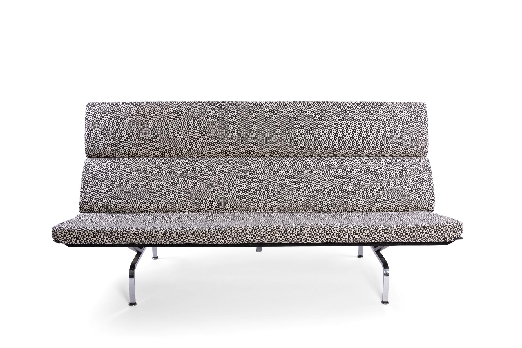 Mid-Century Modern Herman Miller Compact Sofa by Charles & Ray Eames with Alexander Girard Fabric For Sale