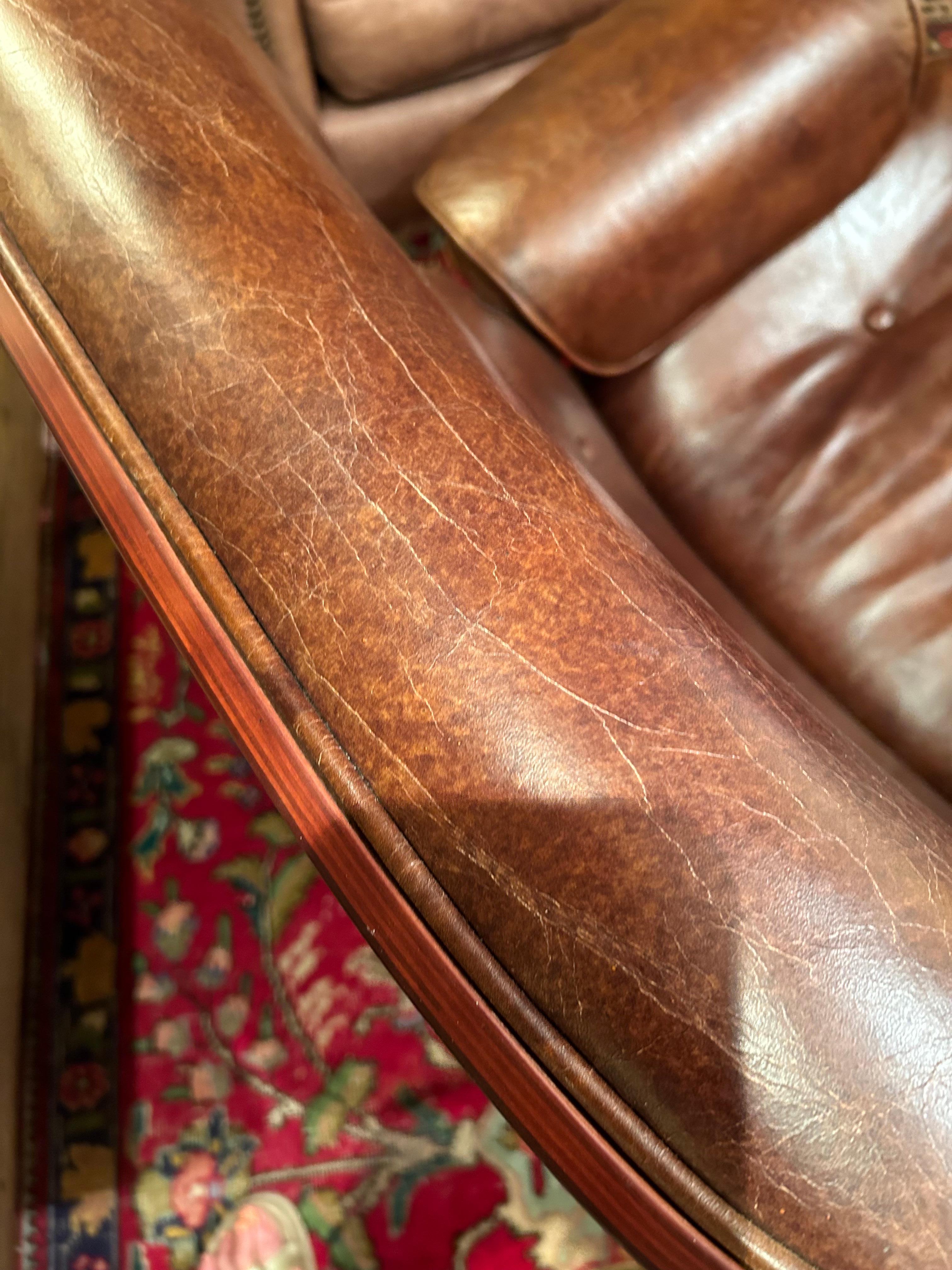 Eames Inspired Regina Andrews Leather & Hardwood Laminate Lounge Chair & Ottoman 5