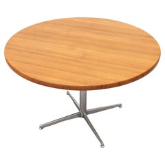 Eames Inspired Solid Wood Topped Mid-Century Pedestal Table