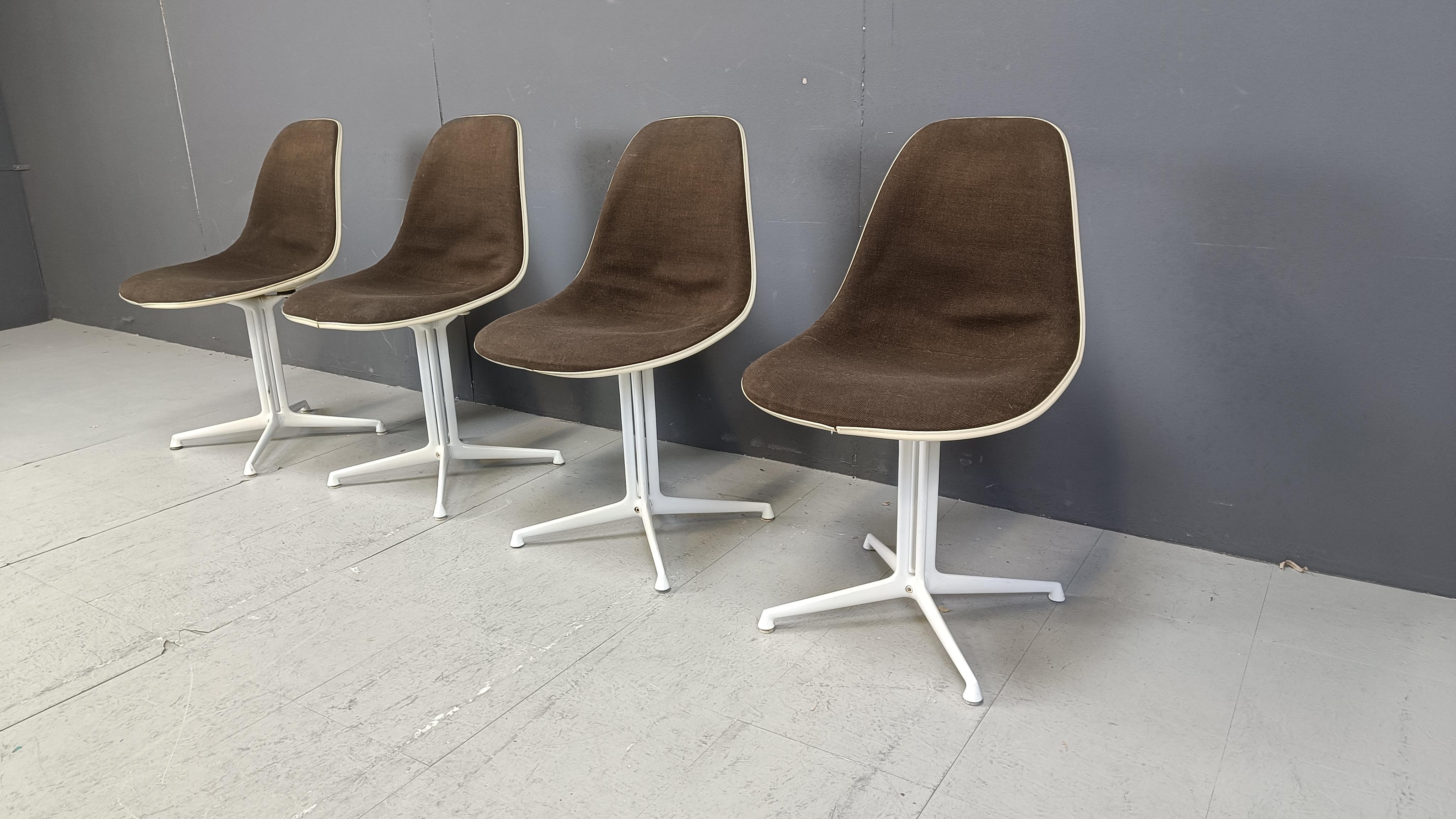 Sillas Eames La Fonda de Herman Miller, juego de 4 años 60 Tela