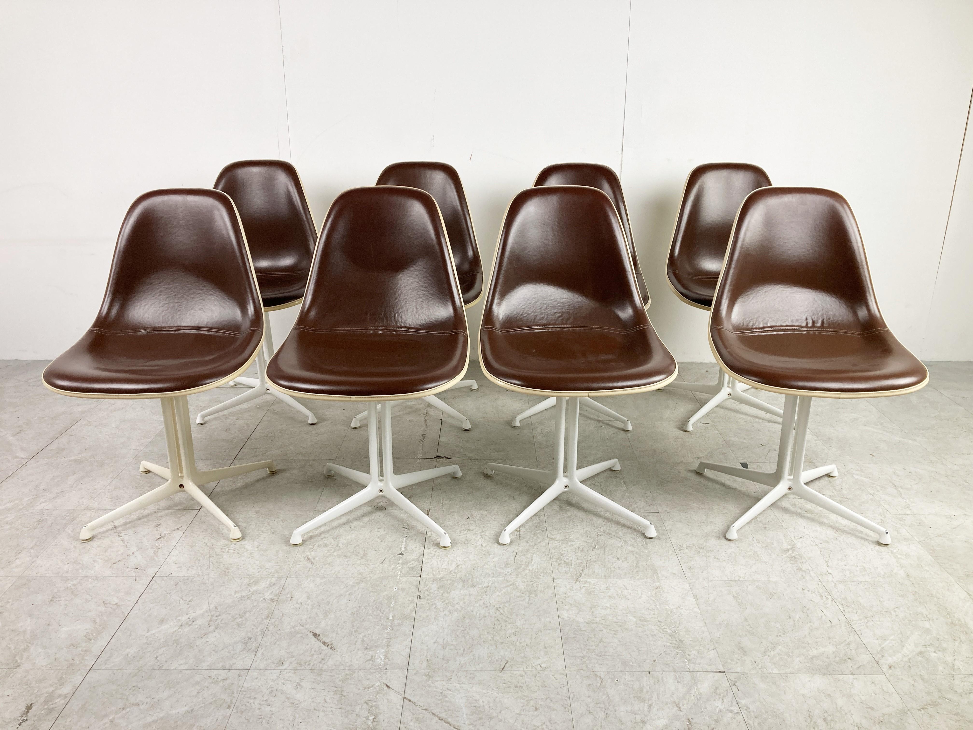 Mid-Century Modern Eames La Fonda Chairs by Herman Miller, Set of 8 1960s