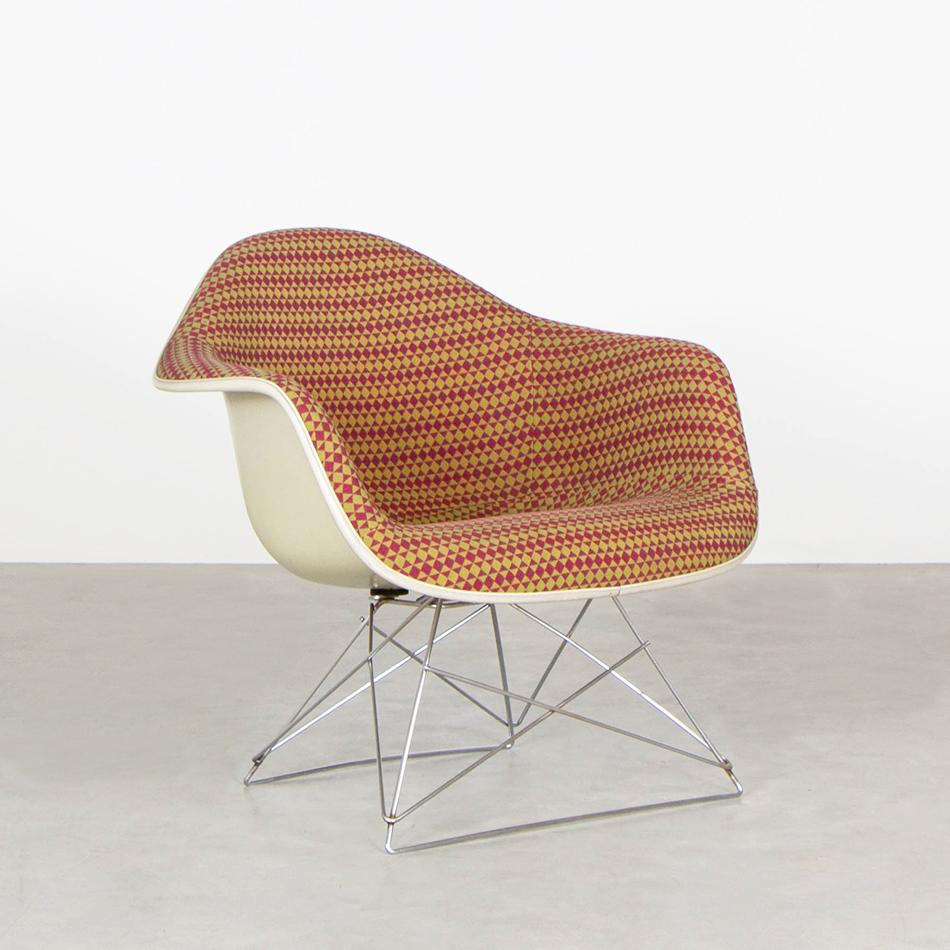 Eames LAR Lounge Chairs with Original Alexander Girard Fabric, Herman Miller 3