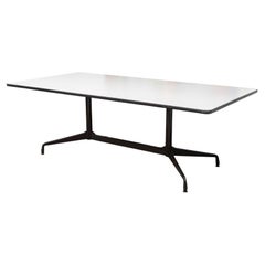 Eames Large Grey and Black Rectangular Dining Conference Table by Herman Miller
