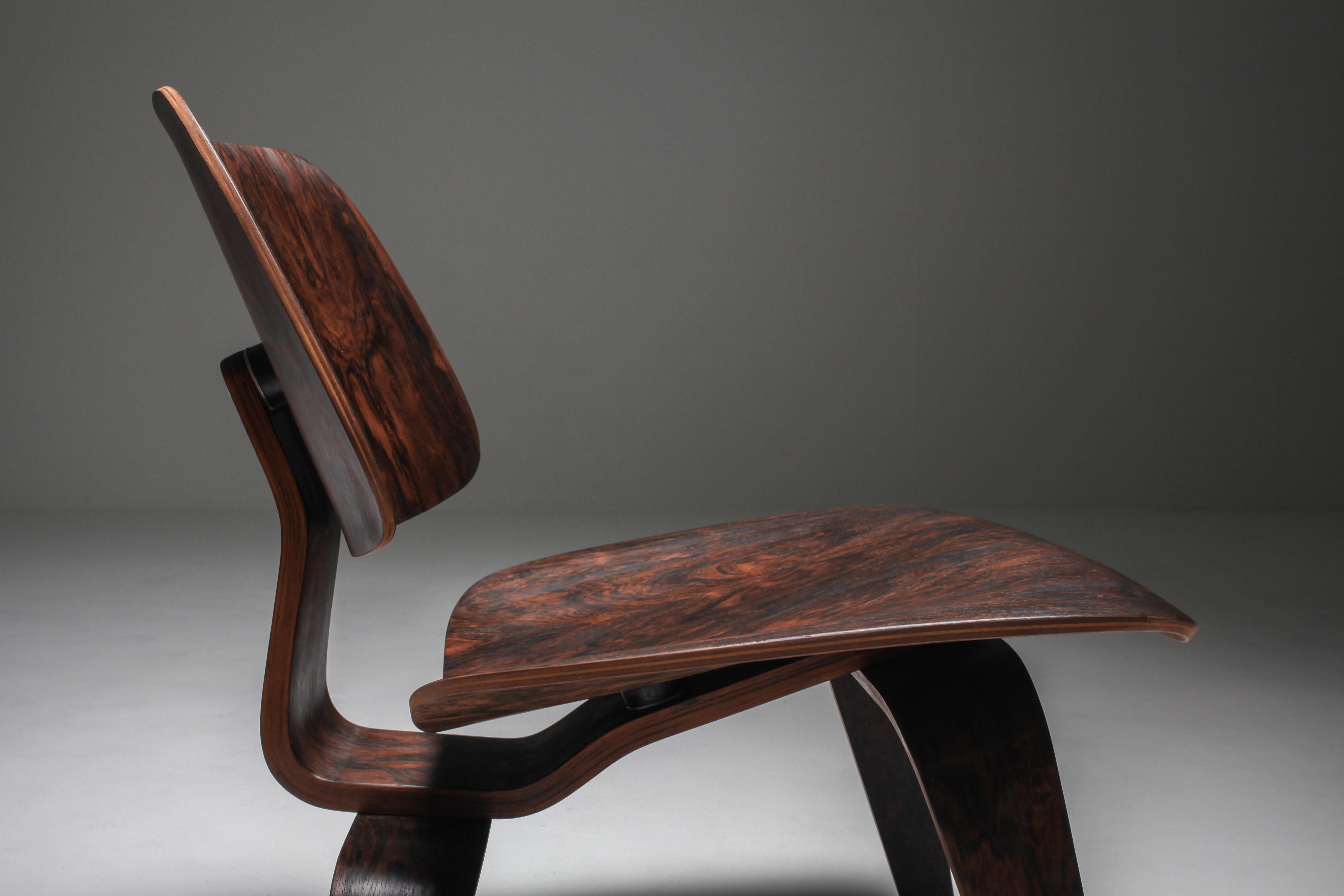 Eames LCW Pre-Production, Lounge Chair in Rio Rosewood, USA, 1945 4