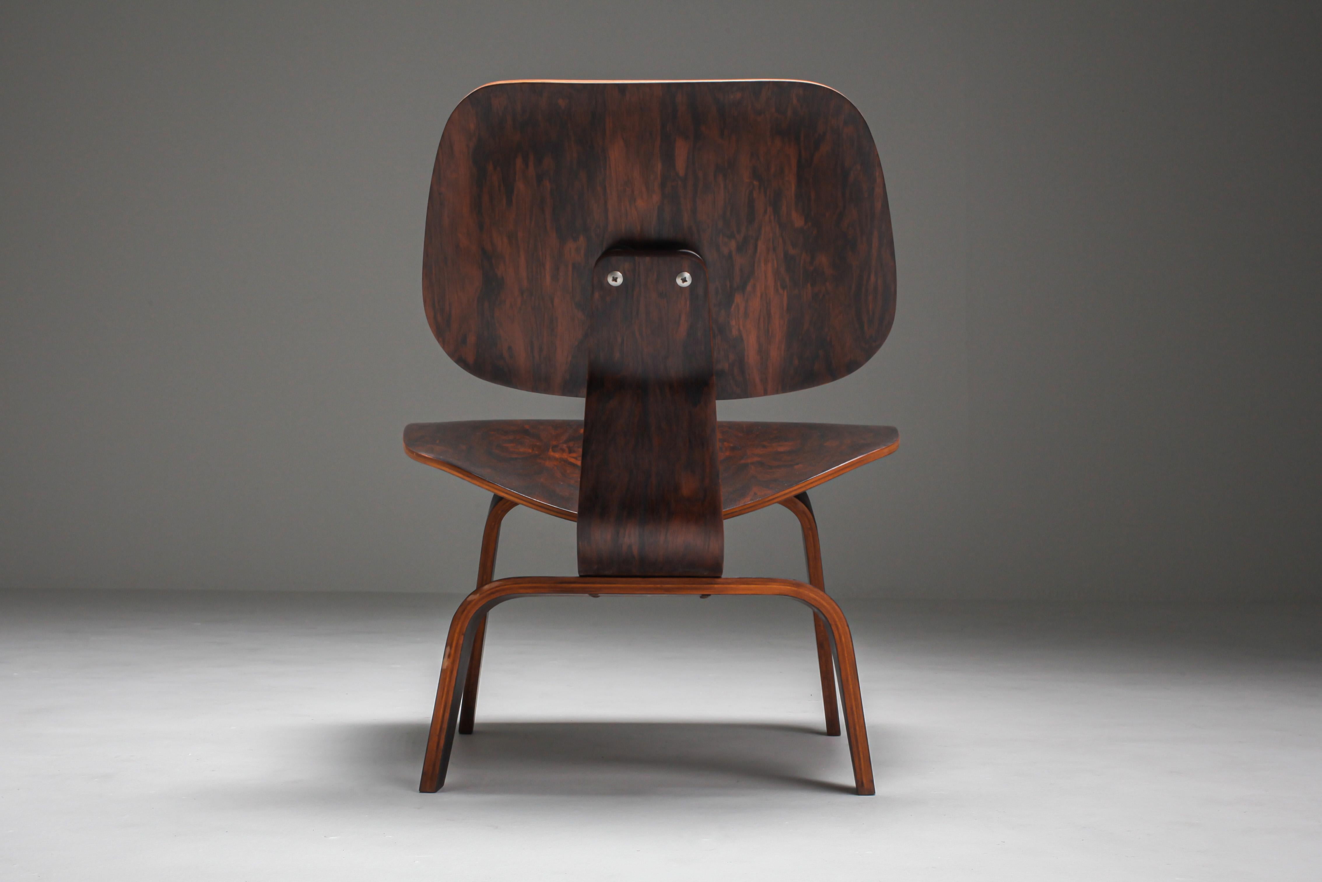 Eames LCW Pre-Production, Lounge Chair in Rio Rosewood, USA, 1945 In Excellent Condition In Antwerp, BE