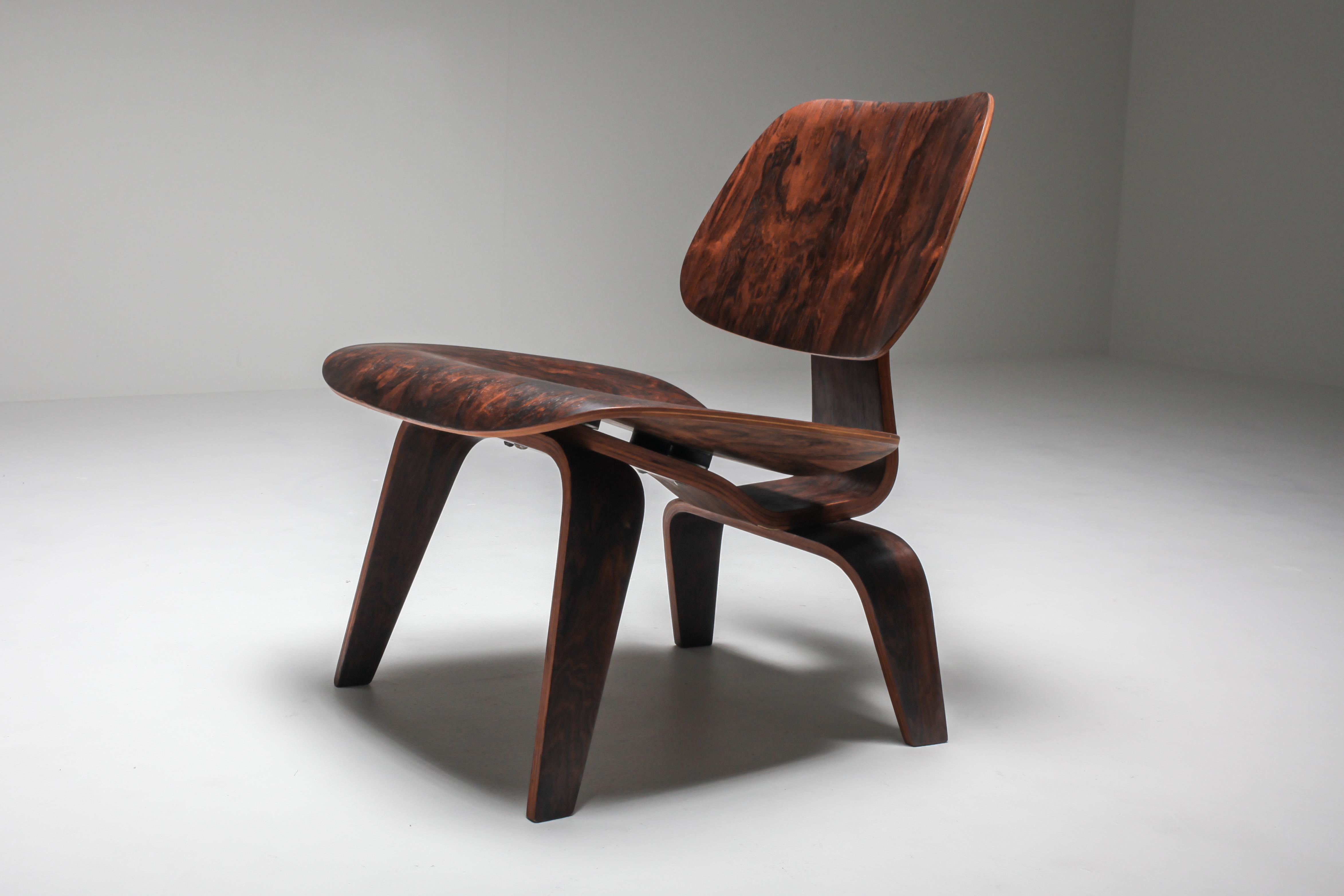 Eames LCW Pre-Production, Lounge Chair in Rio Rosewood, USA, 1945 1