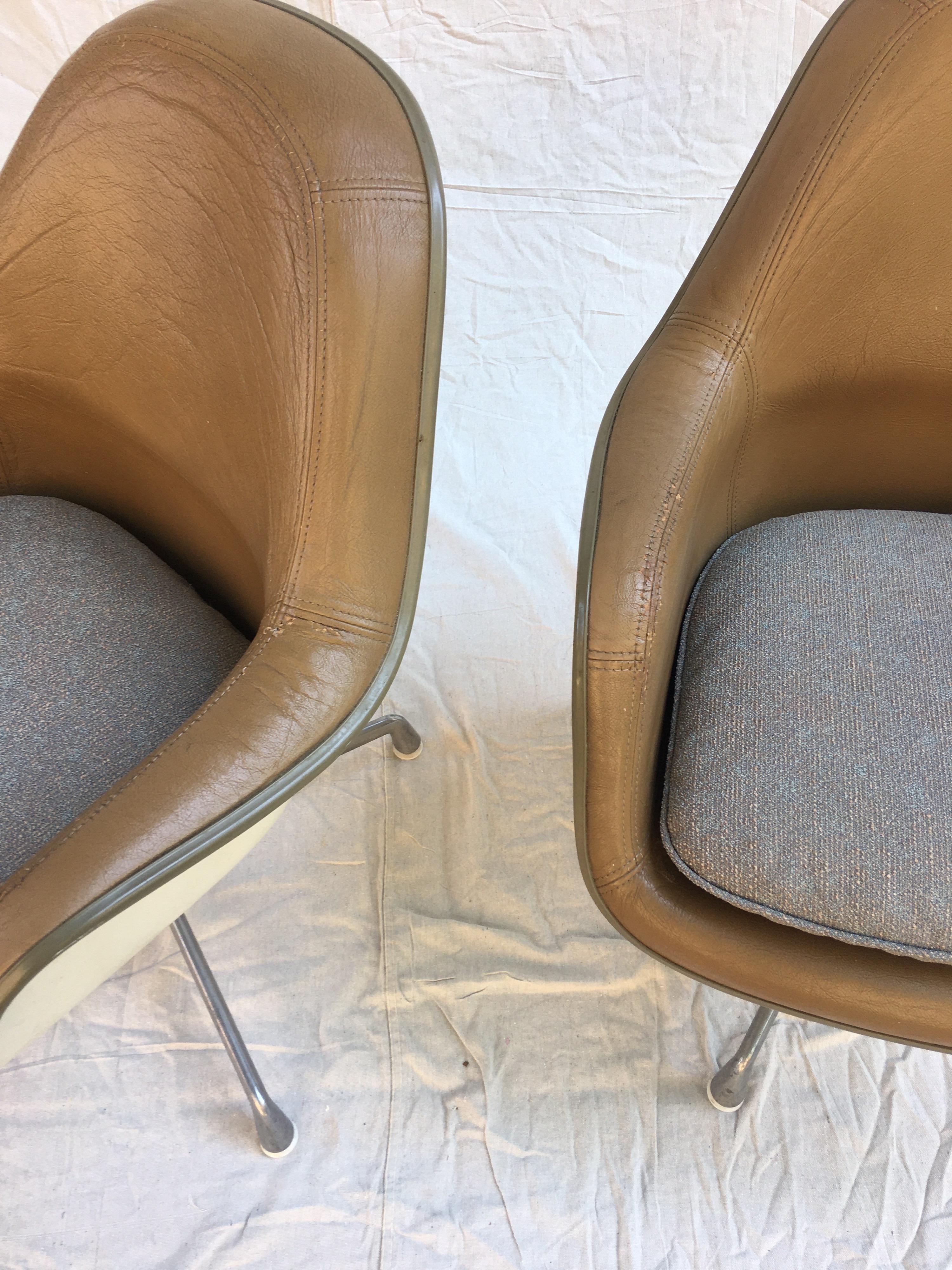 Eames Leather High Back Chairs 6