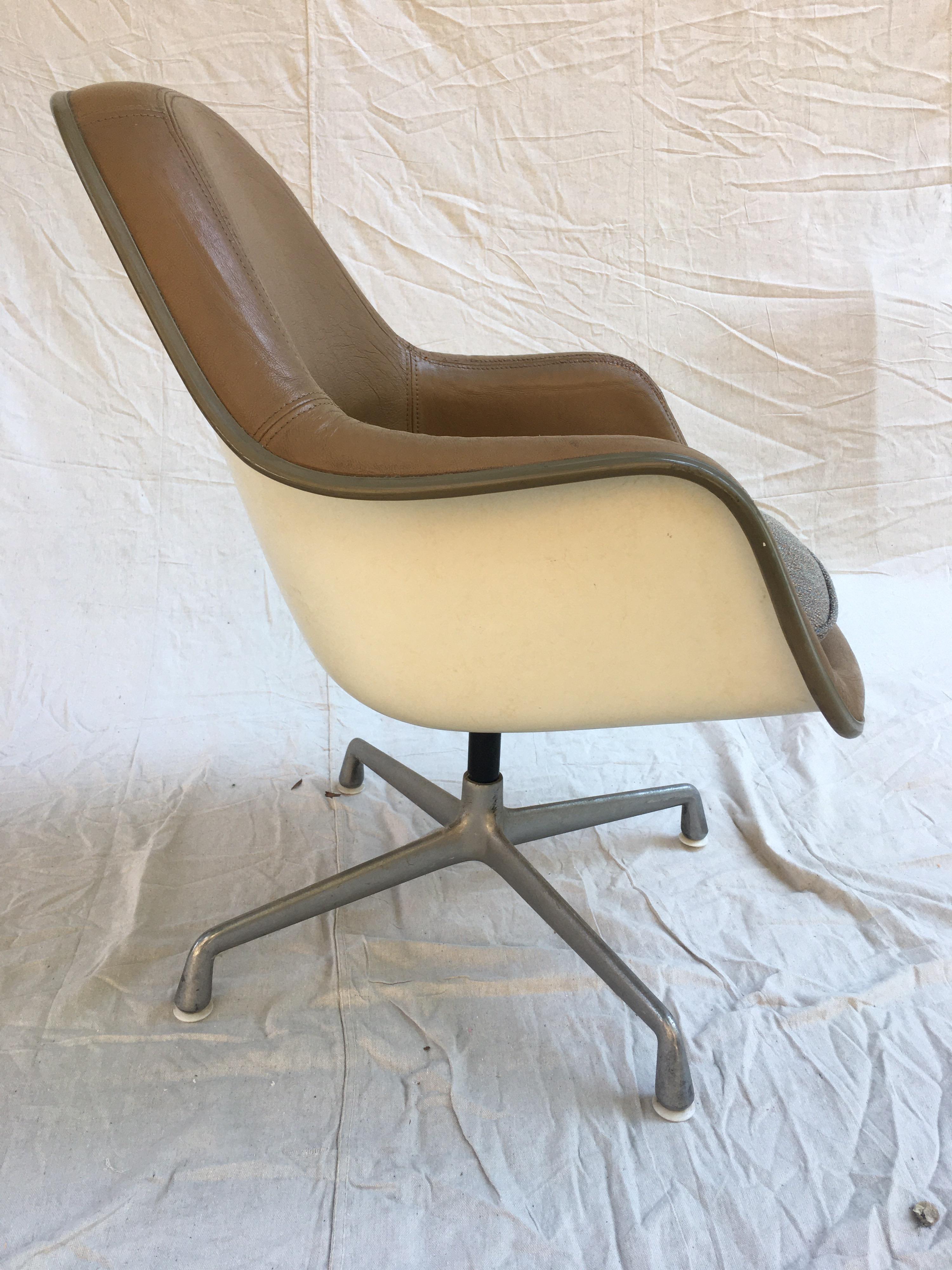 Late 20th Century Eames Leather High Back Chairs