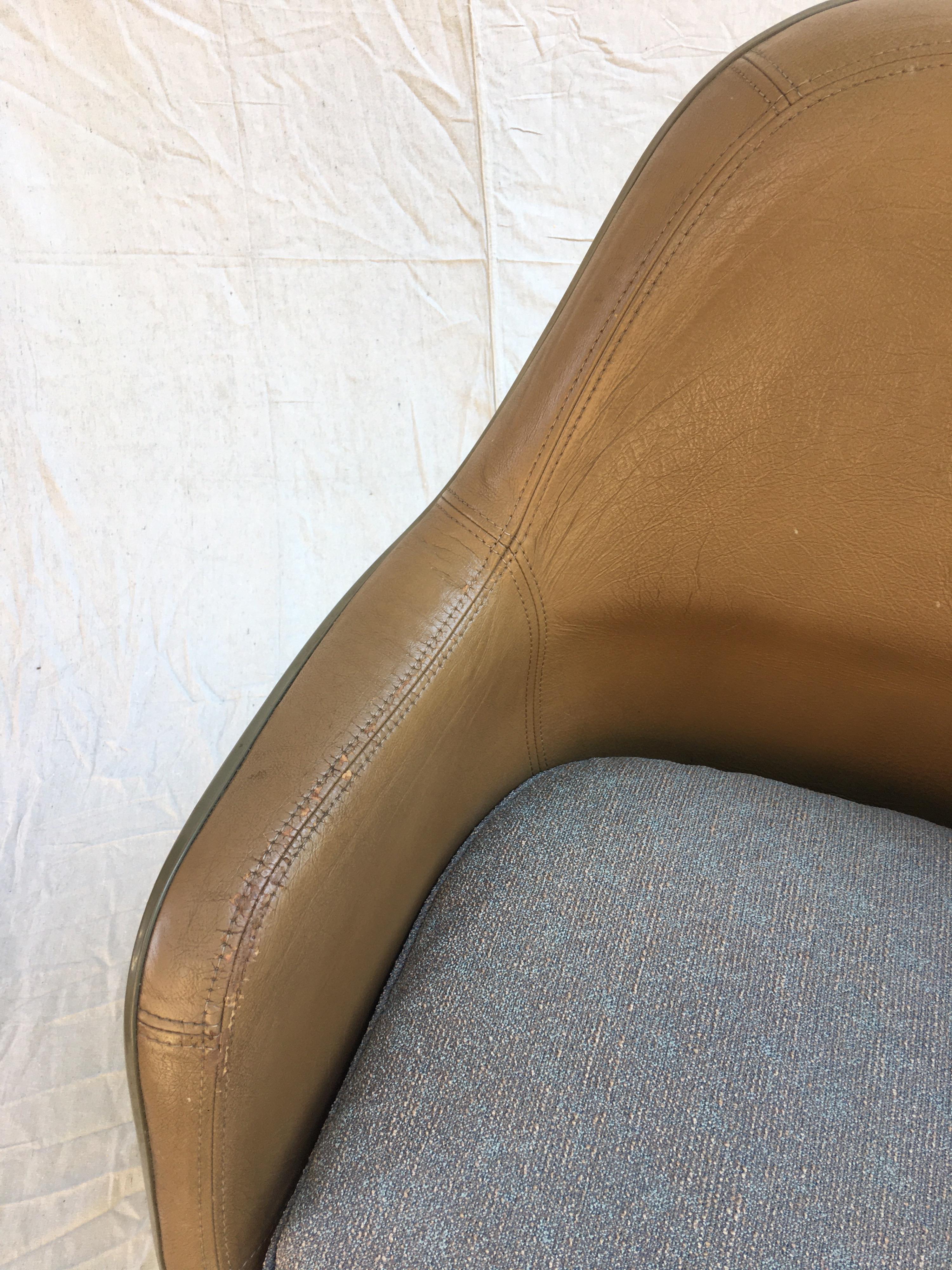 Aluminum Eames Leather High Back Chairs