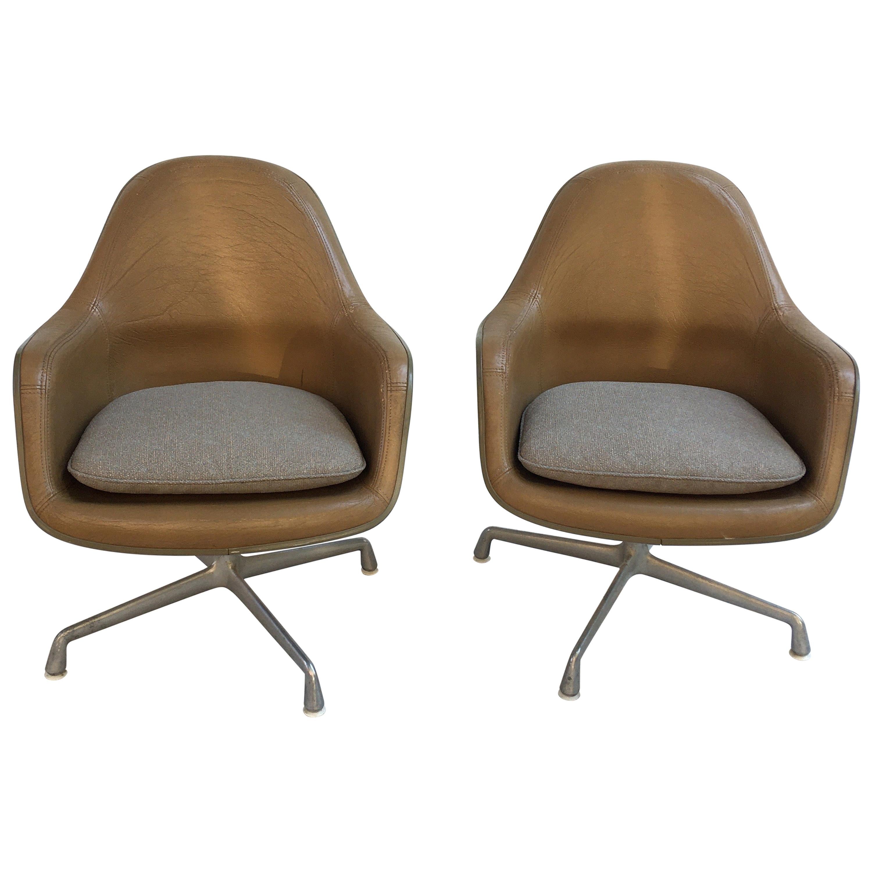 Eames Leather High Back Chairs