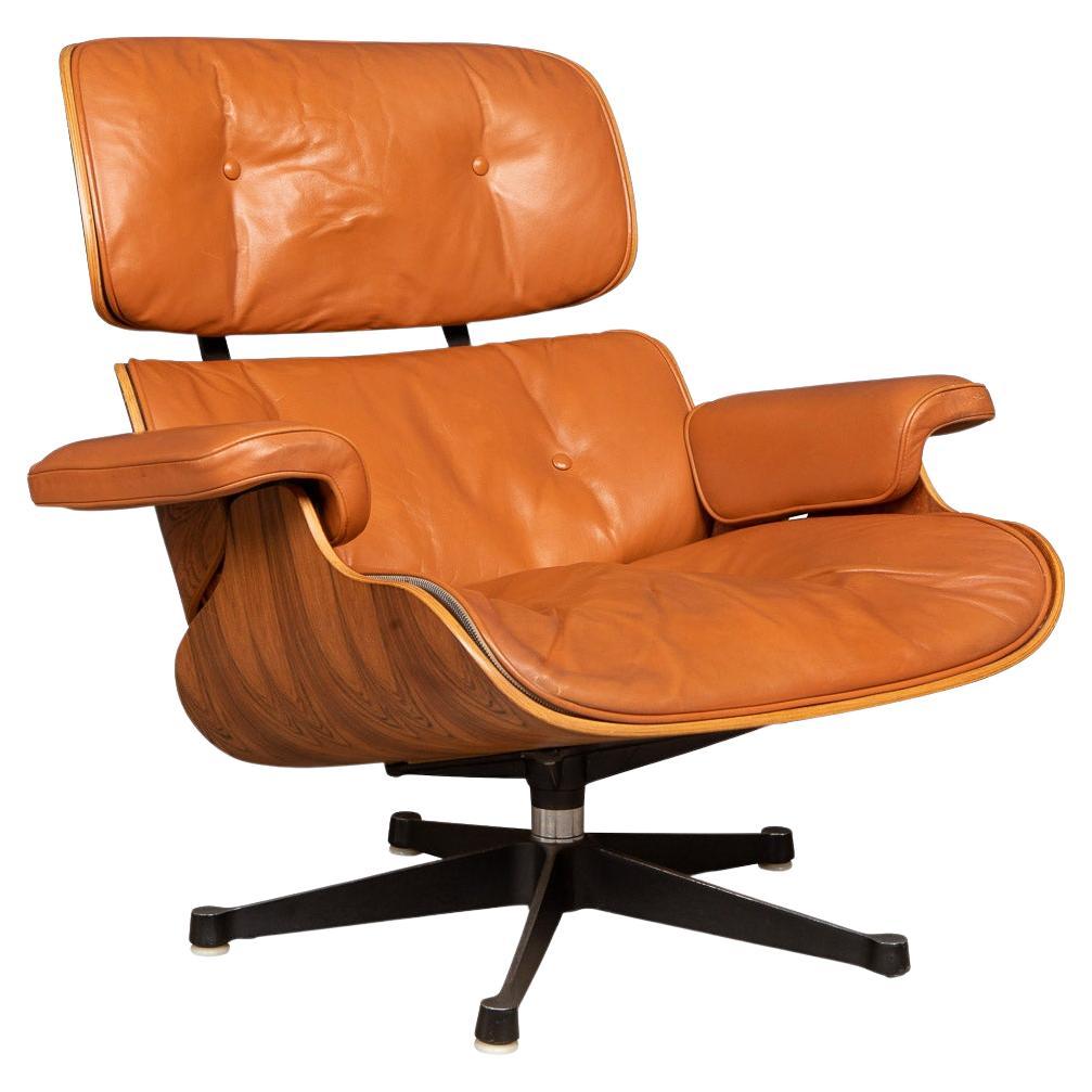 Chaise longue en cuir Eames par Mobilier International, vers 1980