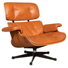 Eames Leather Lounge Chair by Mobilier International, circa 1980