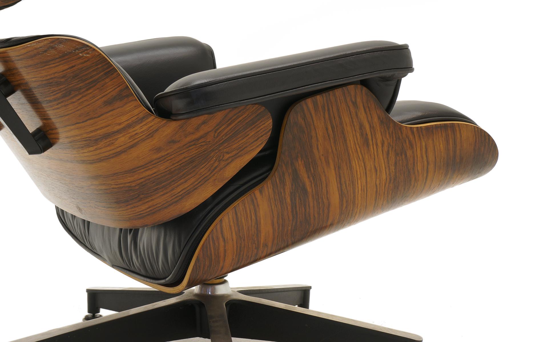 Late 20th Century Eames Lounge Chair 670 and Ottoman 671, Rosewood and Restored Black Leather