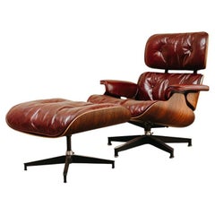 Used Eames Lounge Chair and Its Ottoman, Dated 1965