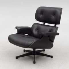 Eames Lounge Chair and Ottoman by Charles & Ray Eames for Vitra, Black Leather a