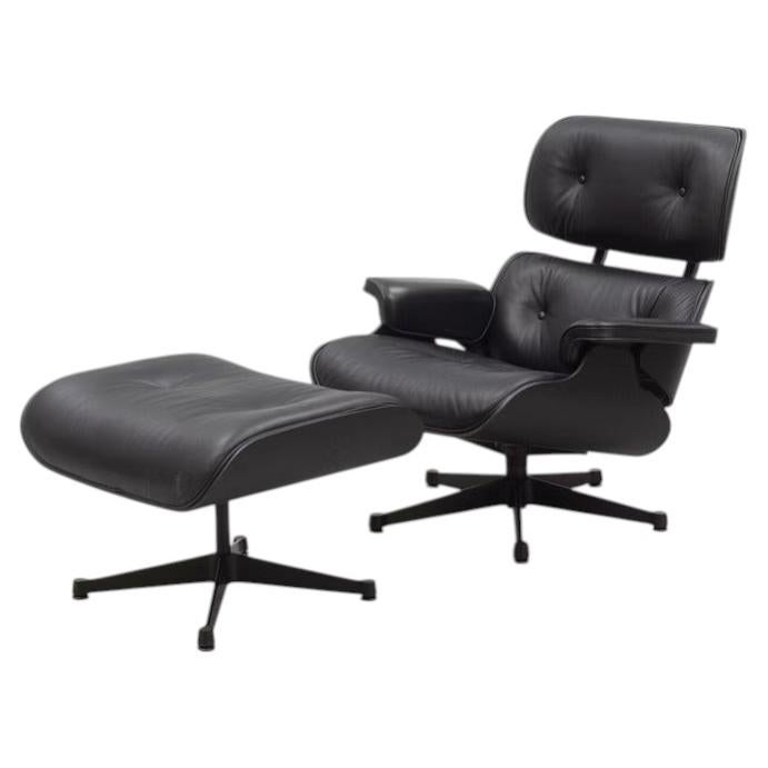 Pre-owned Charles And Ray Eames Eames Lounge Chair And Ottoman By Charles & Ray Eames For Vitra, Black Leather A