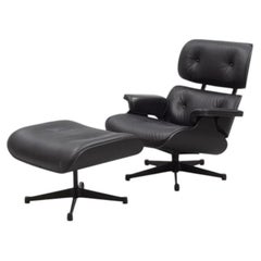 Eames Lounge Chair and Ottoman by Charles & Ray Eames for Vitra, Black Leather a