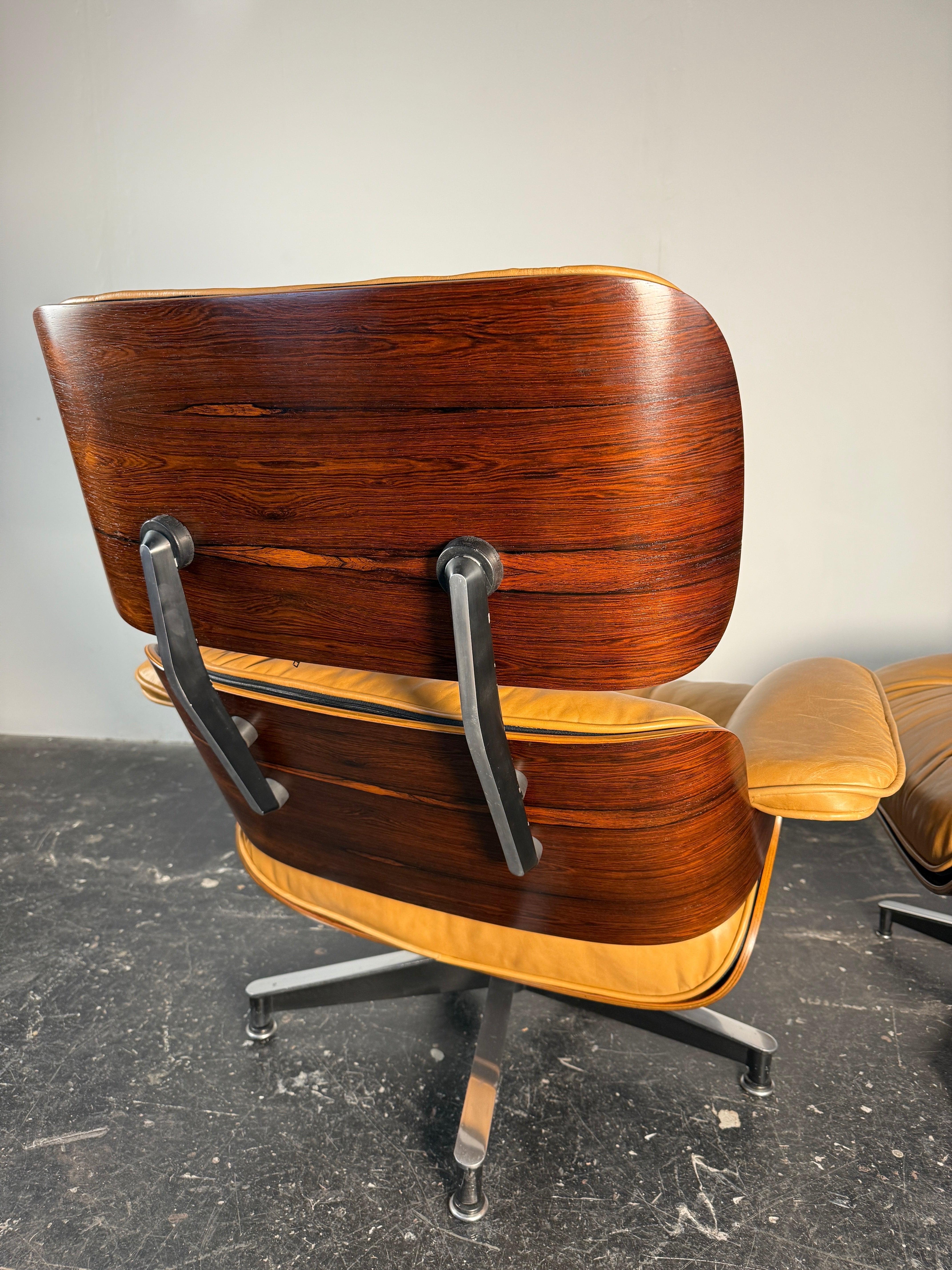 Eames Lounge Chair and Ottoman in Leather and Rosewood, 2nd Generation 1