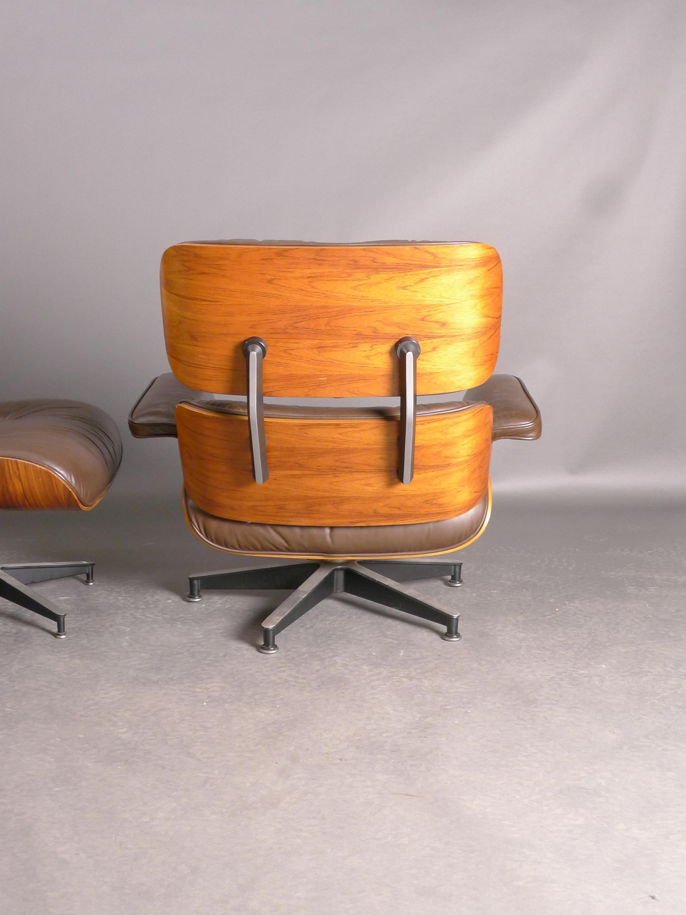 Sedia da salotto e ottomana Eames, modello 670/671, Herman Miller, USA, anni '70 3