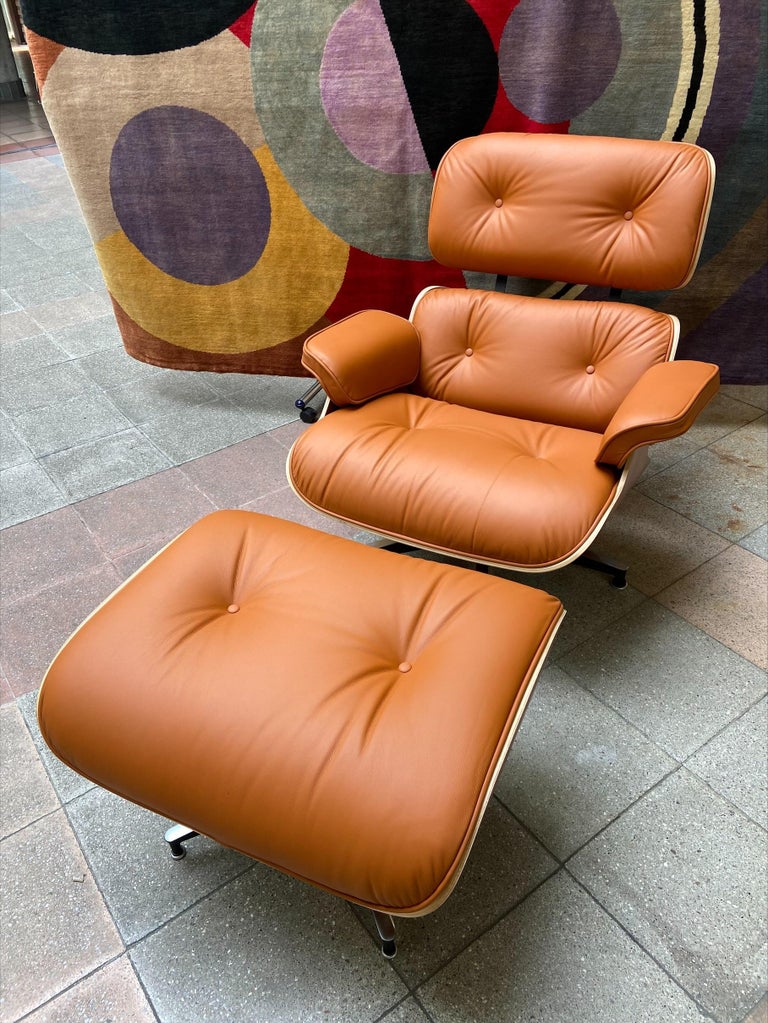 Eames Lounge Chair et Ottoman, Tan / Rosewood, Herman Miller Edition For Sale 7