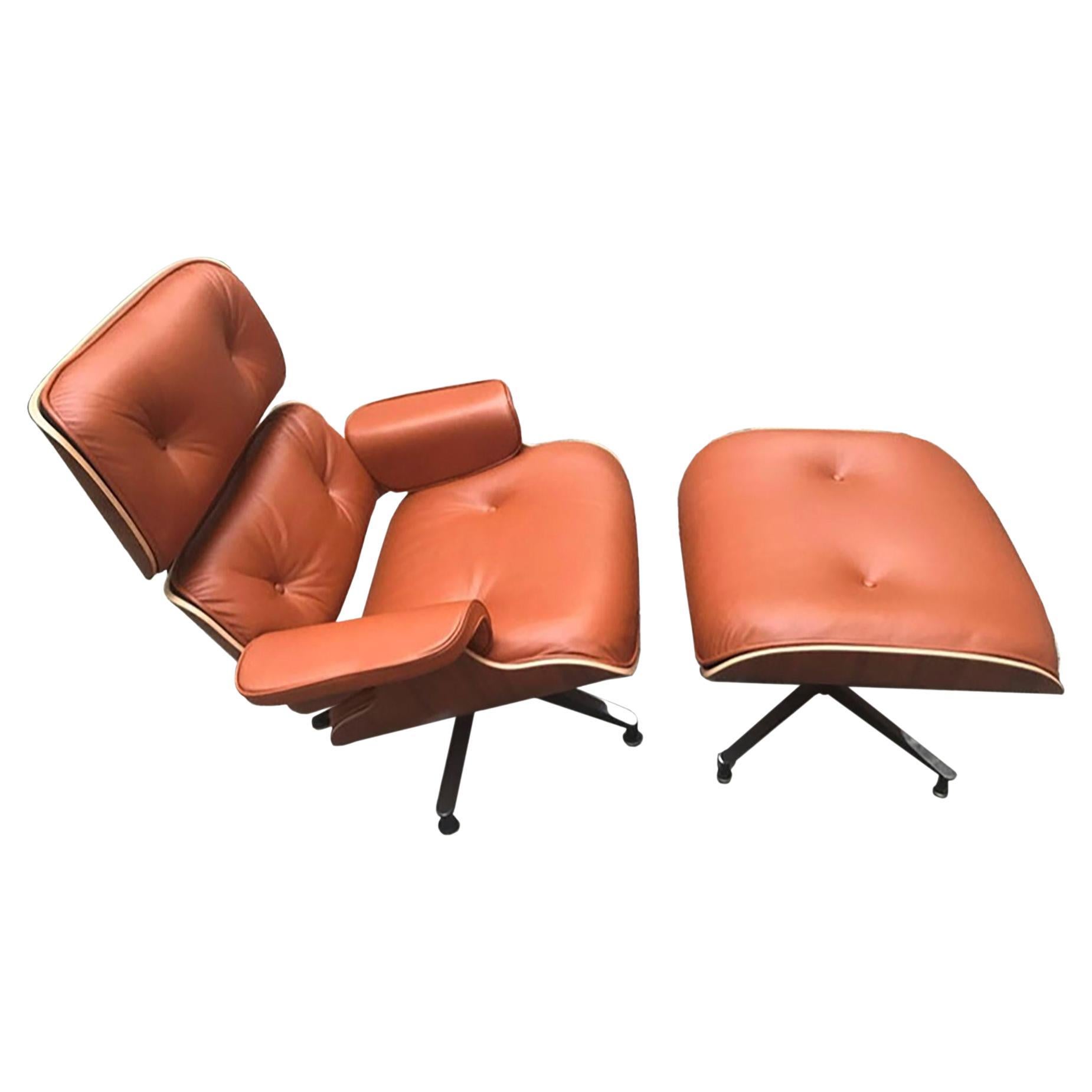 Eames Lounge Chair et Ottoman, Tan / Rosewood, Herman Miller Edition