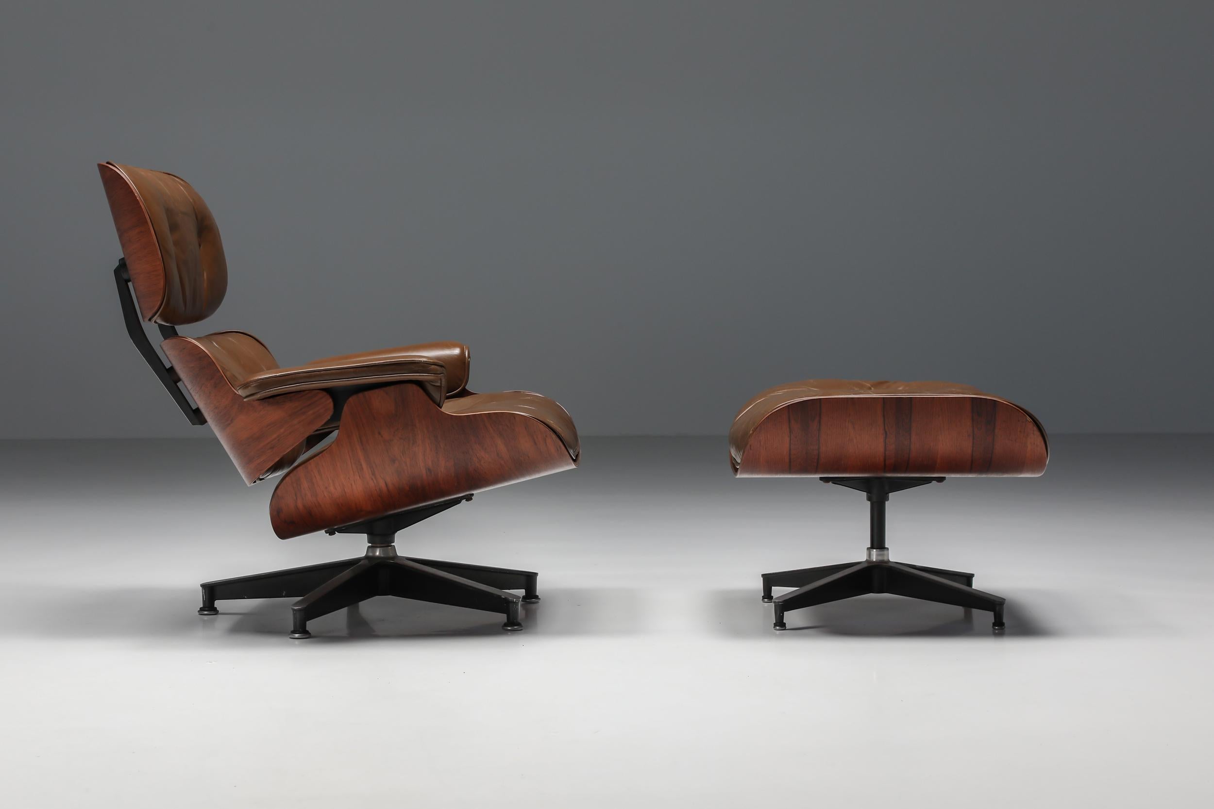 Eames; Herman Miller; Charles & Ray Eames; Mid-Century Modern, Lounge Chair with Ottoman; Iconic Design; Historical furniture; Collector's item; Design classic; Herman Miller Collection; 1960's

Eames lounge chair & ottoman by Herman Miller in