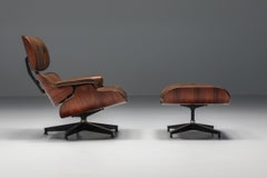 Eames Loungesessel in Braun mit Ottomane für Herman Miller, 1960er Jahre