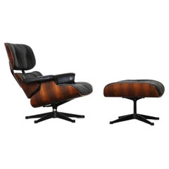 Sedia da salotto Eames con ottomana di Charles and Ray Eames per Herman Miller, 1970