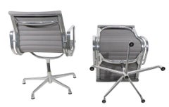 Eames Management Chairs in Grey Fabric Upholstery c. 1980 - 1990s 4 Available