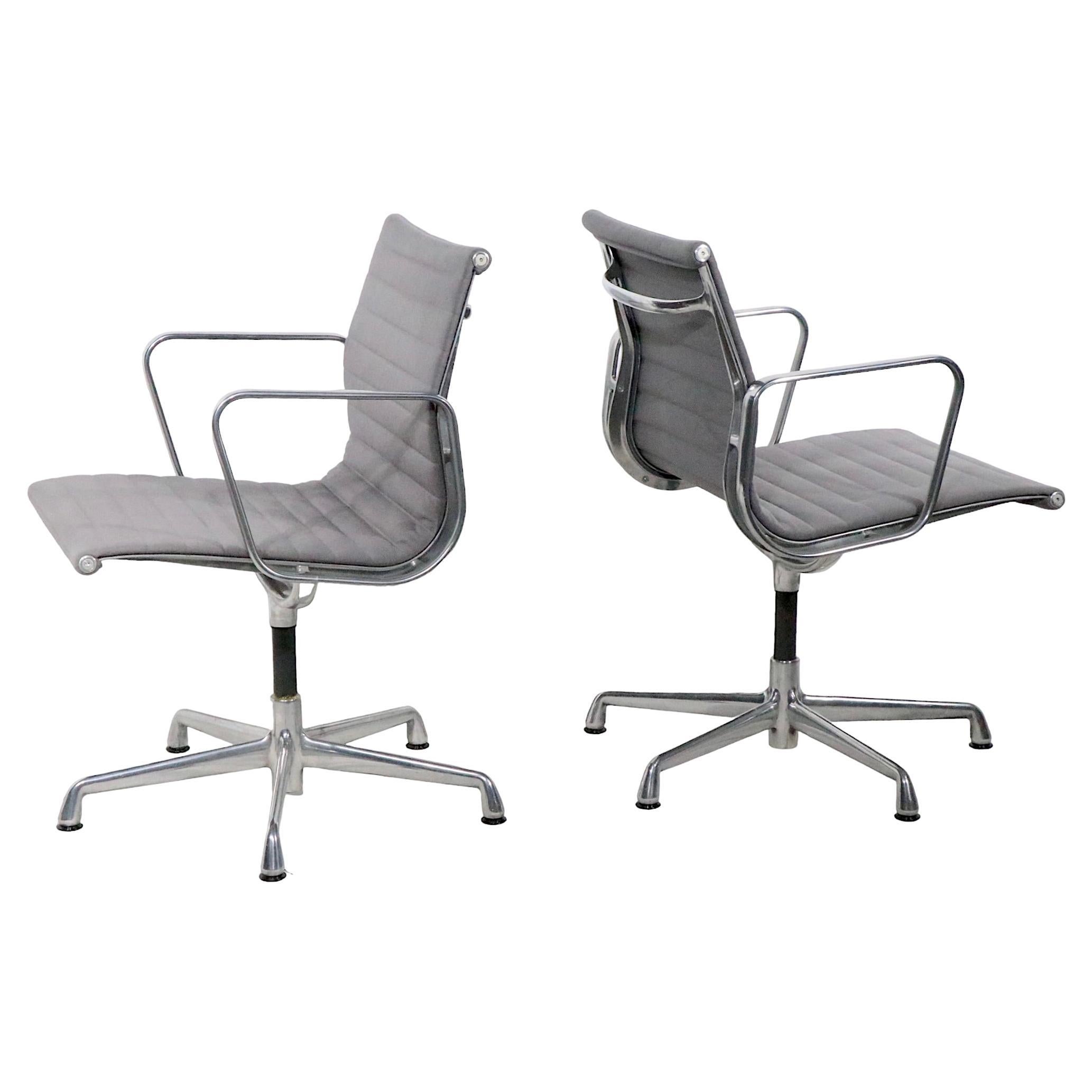 Eames Management Chairs in Grey Fabric Upholstery c. 1980 - 1990s 4 Available