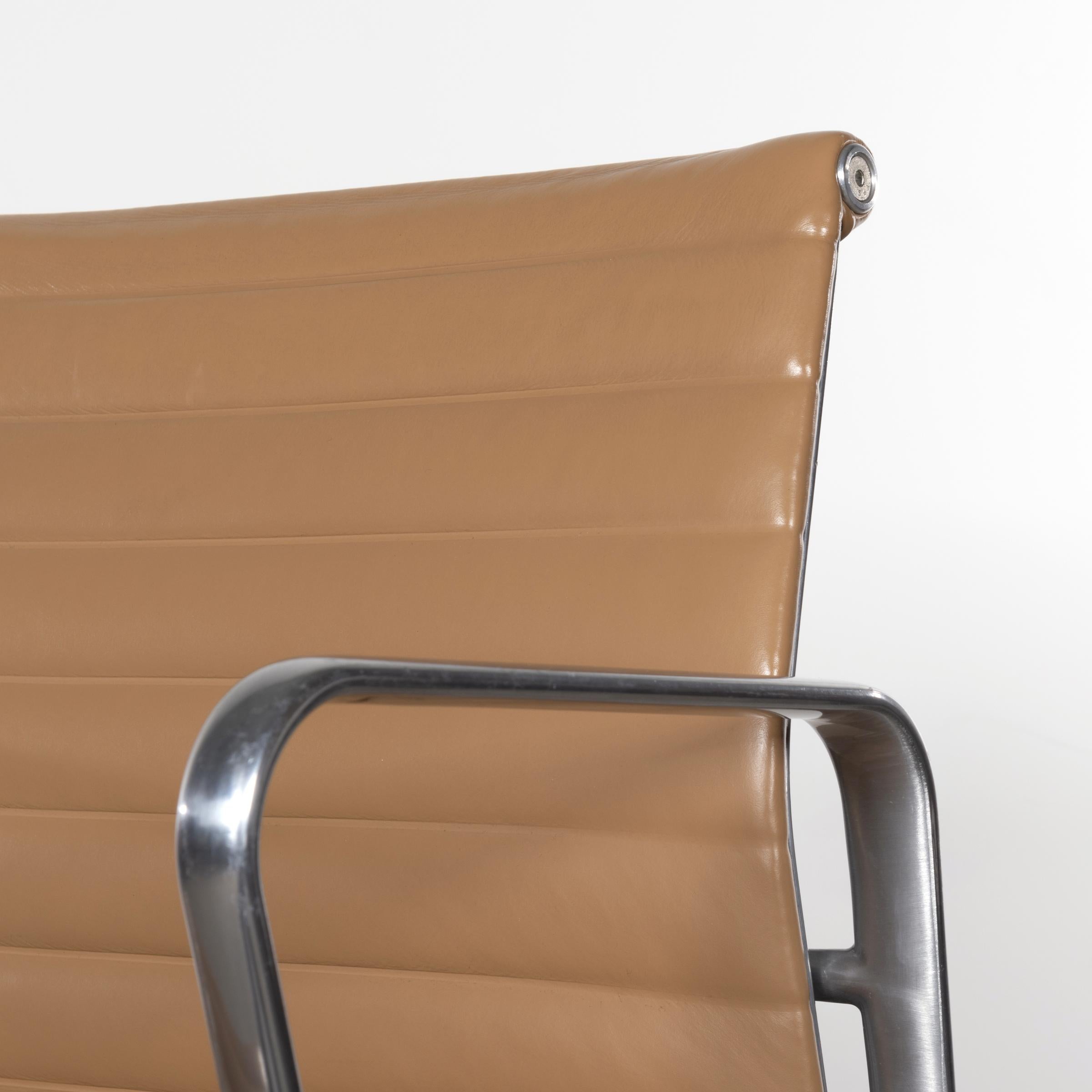 Aluminum Eames Management Office Chair in cognac leather for Herman Miller USA