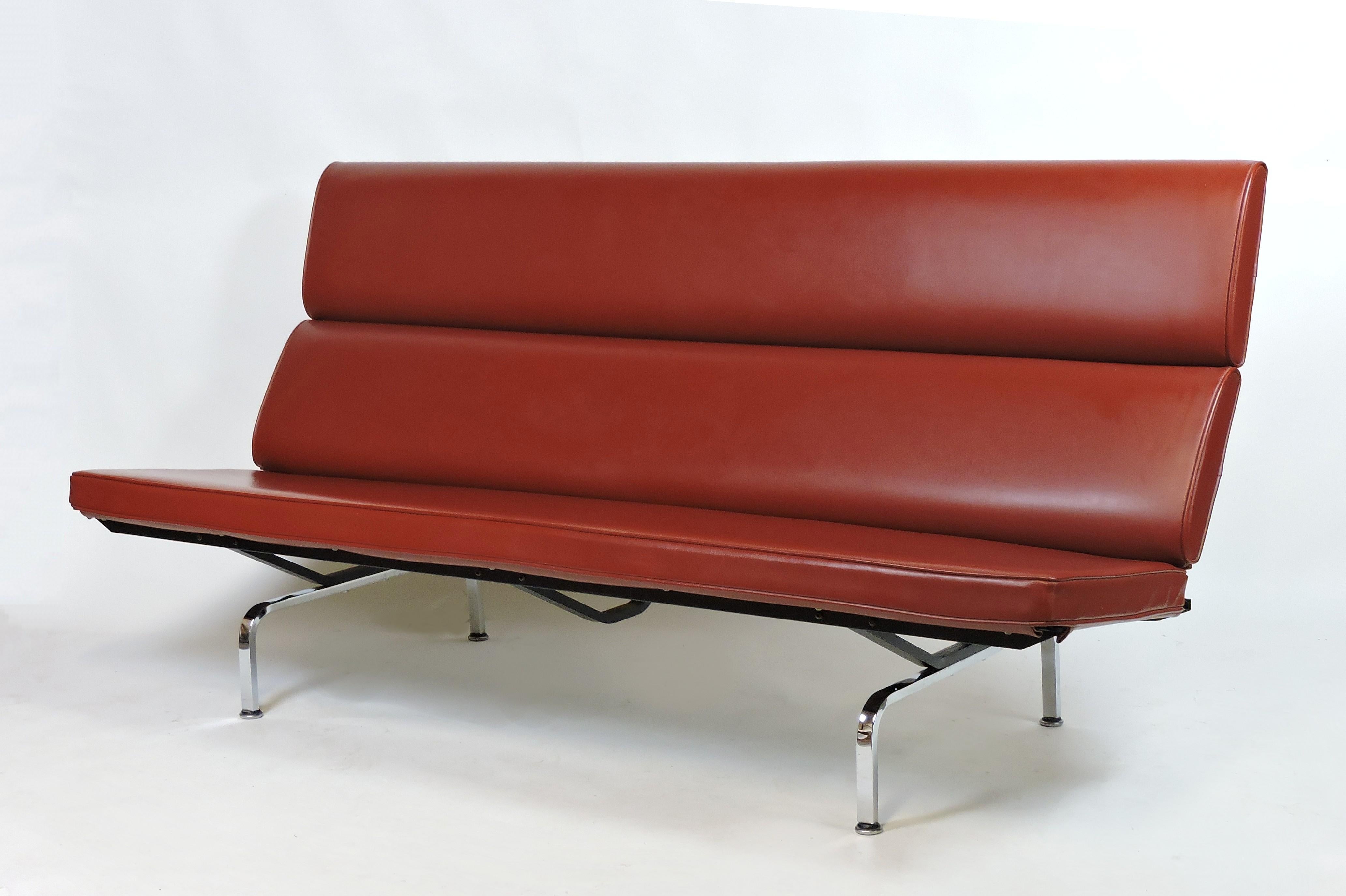 American Eames Mid-Century Modern Compact Sofa by Herman Miller