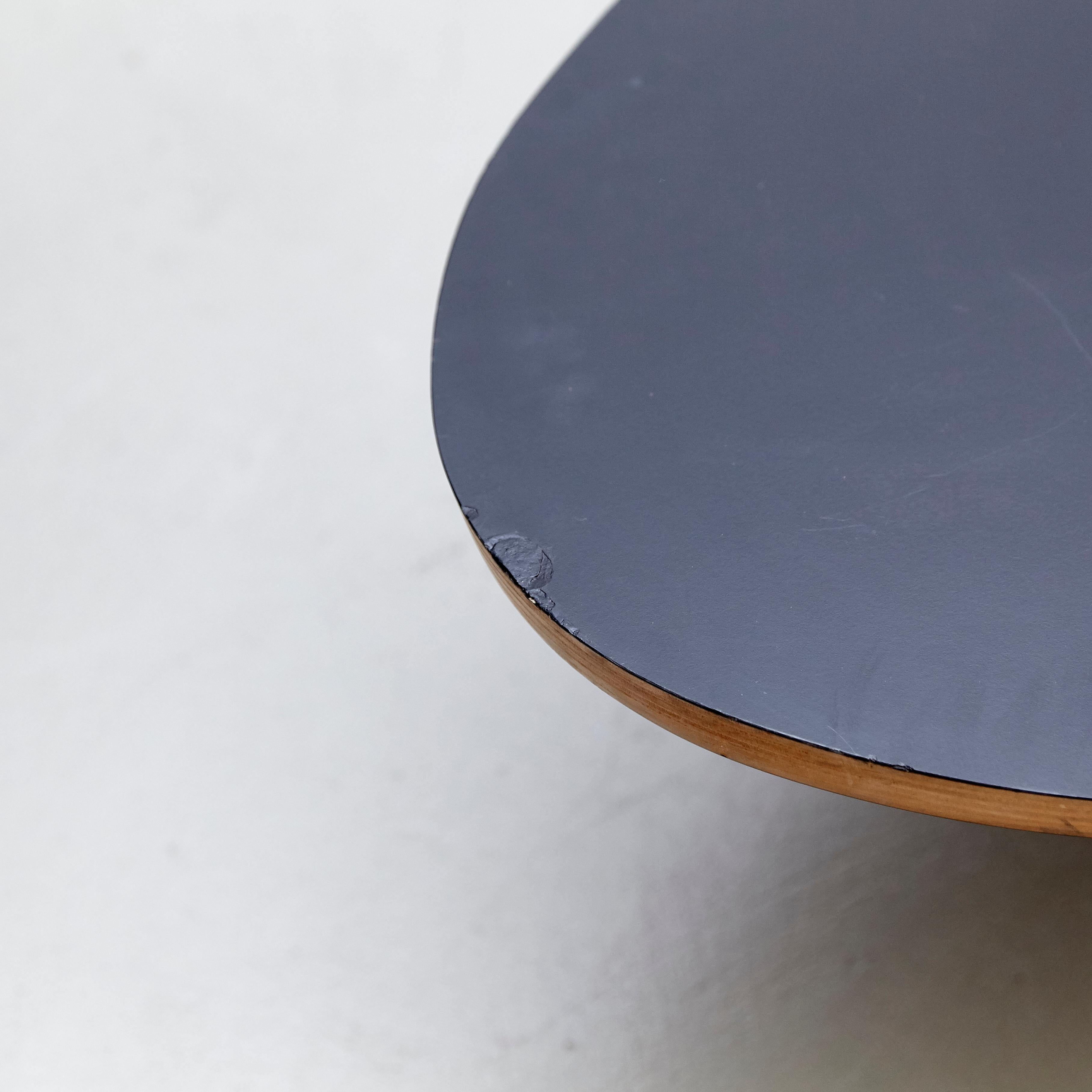 Metal Eames Mid-Century Modern Elliptical Coffee Table Black Formica