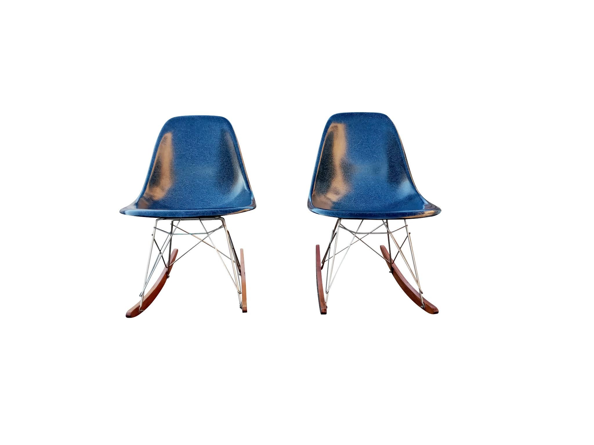 Eames Modernica Case Study Side Shell Rocking Chair Pair Fiberglass ...