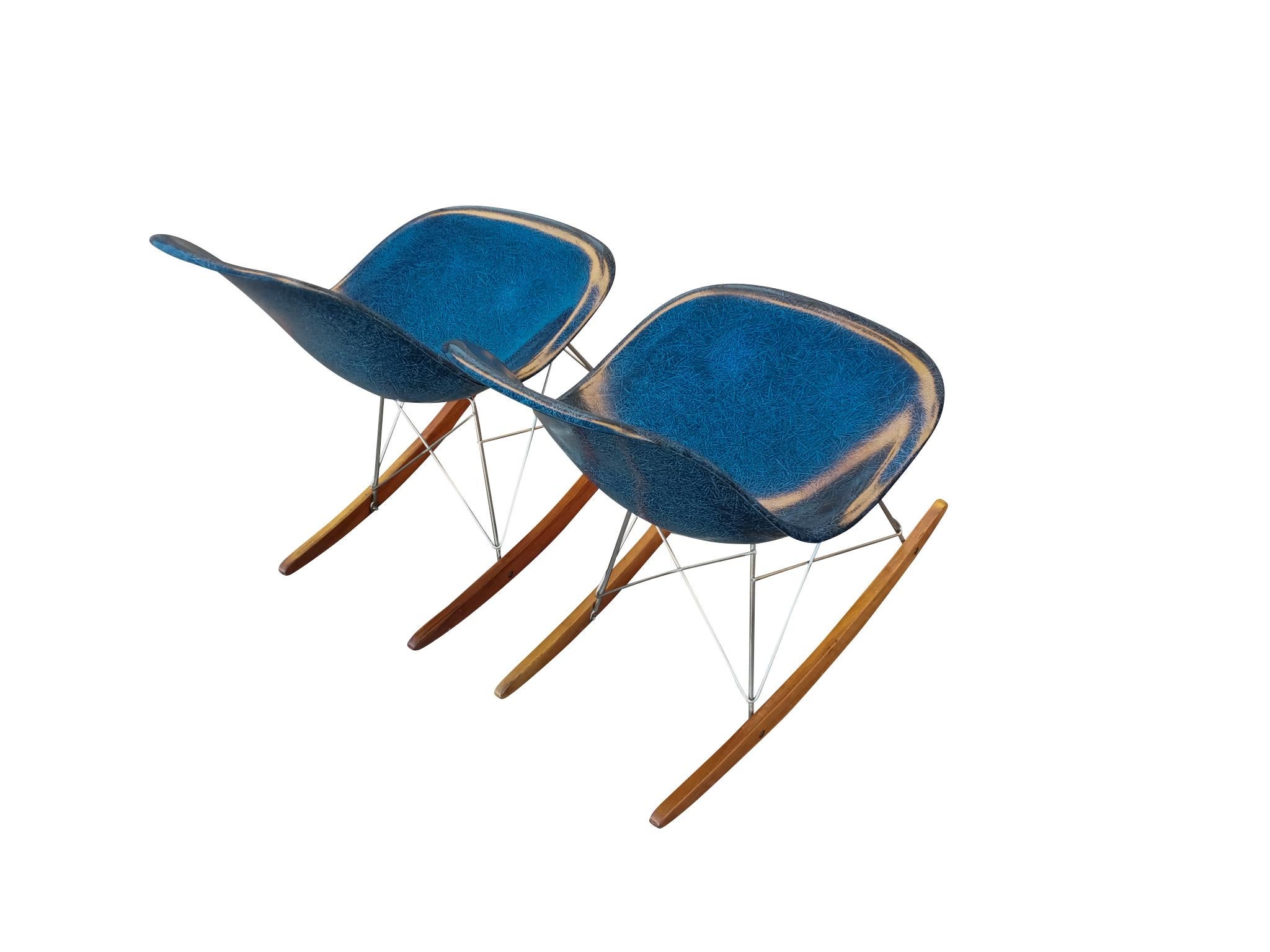 Eames Modernica Case Study Side Shell Rocking Chair Pair Fiberglass ...