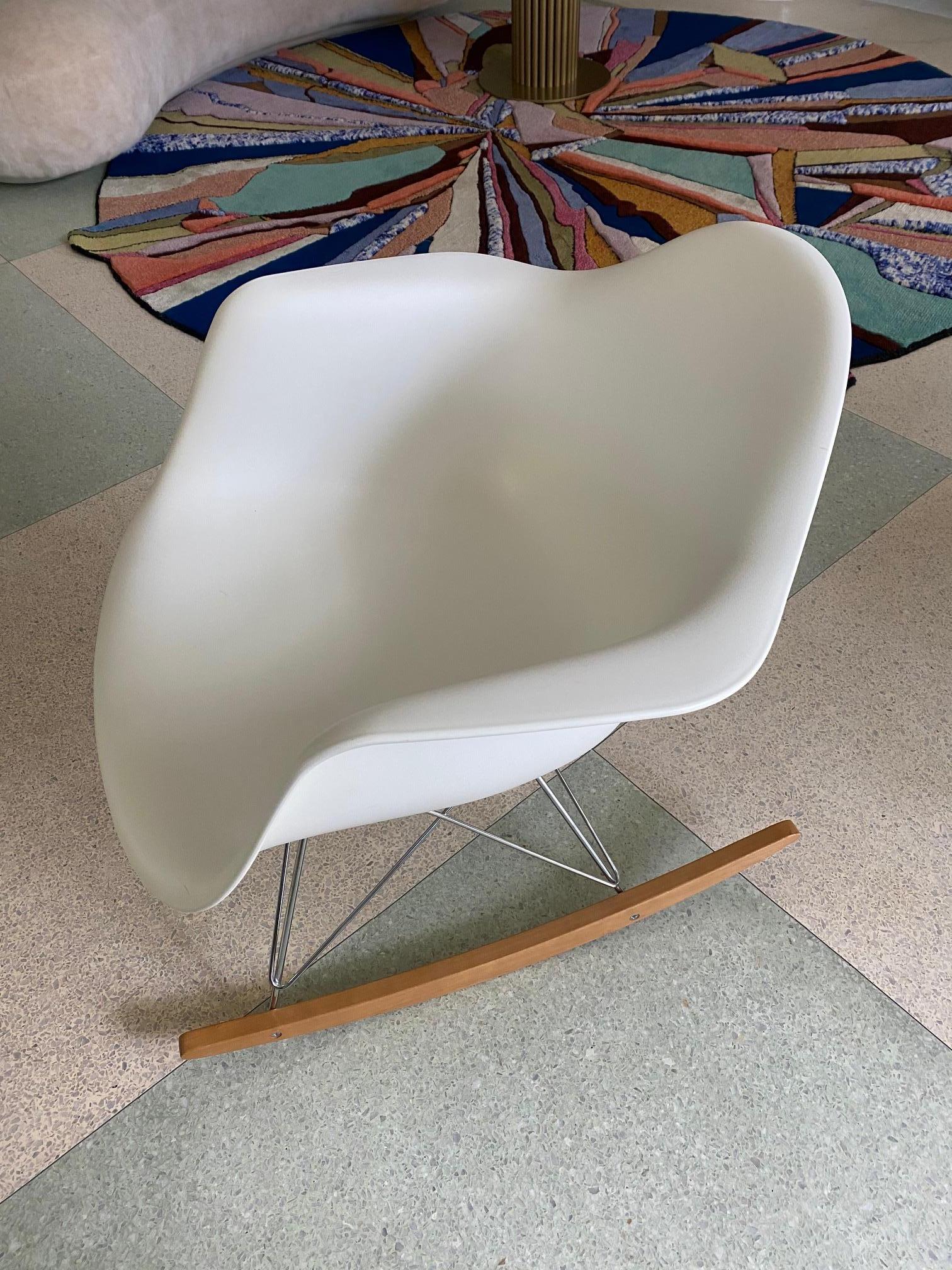 Contemporary Eames Molded Armchair, Rocker Base designed by Charles and Ray Eames