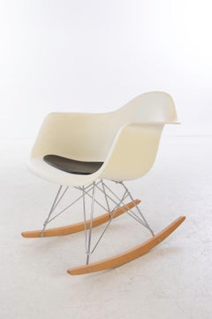 Eames Molded Armchair with Maple Rocker Base made 2009 by Vitra