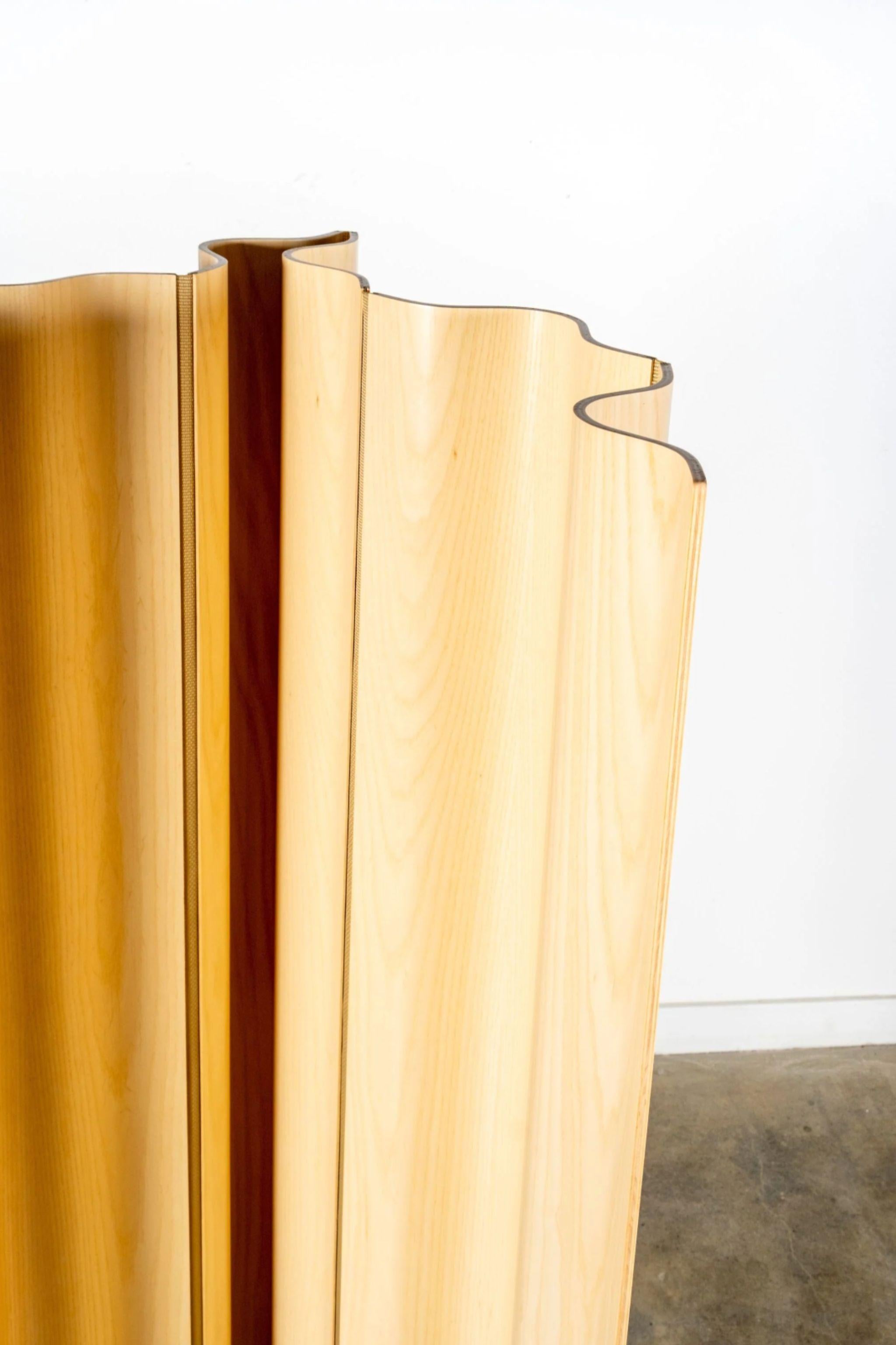 American Eames Molded Plywood Folding Screen, White Ash For Sale