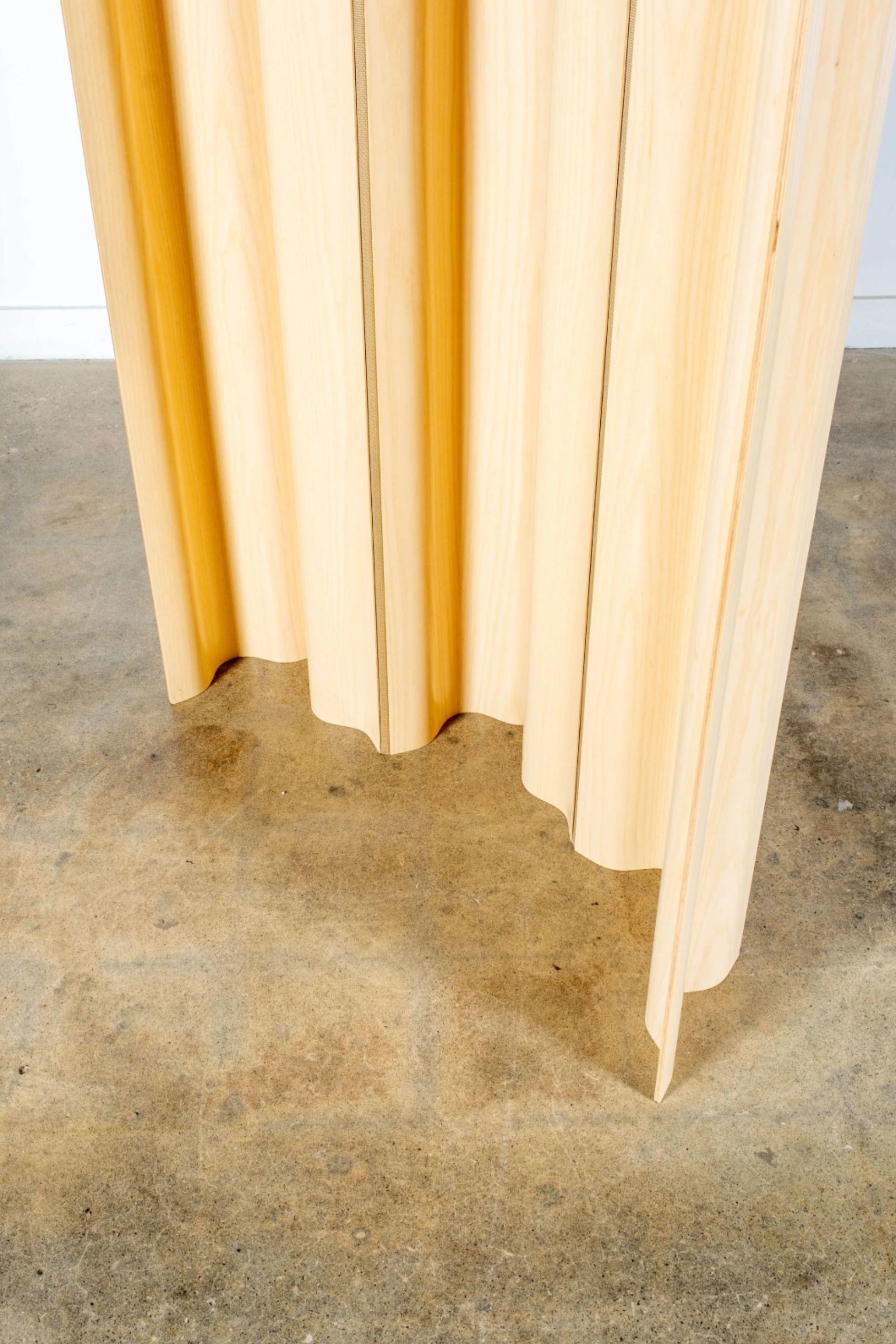 Wood Eames Molded Plywood Folding Screen, White Ash For Sale
