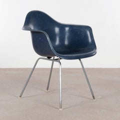 Eames Navy Blue Dax Dining Chair for Herman Miller, 1960s