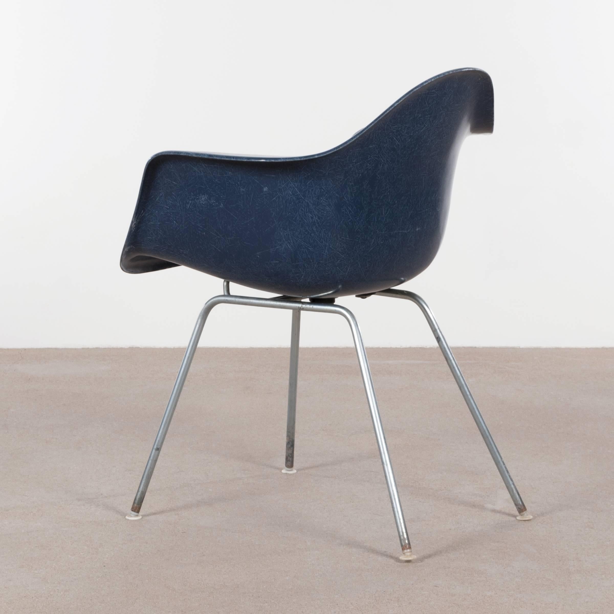 American Eames Navy Blue Dax Dining Chair for Herman Miller, 1960s