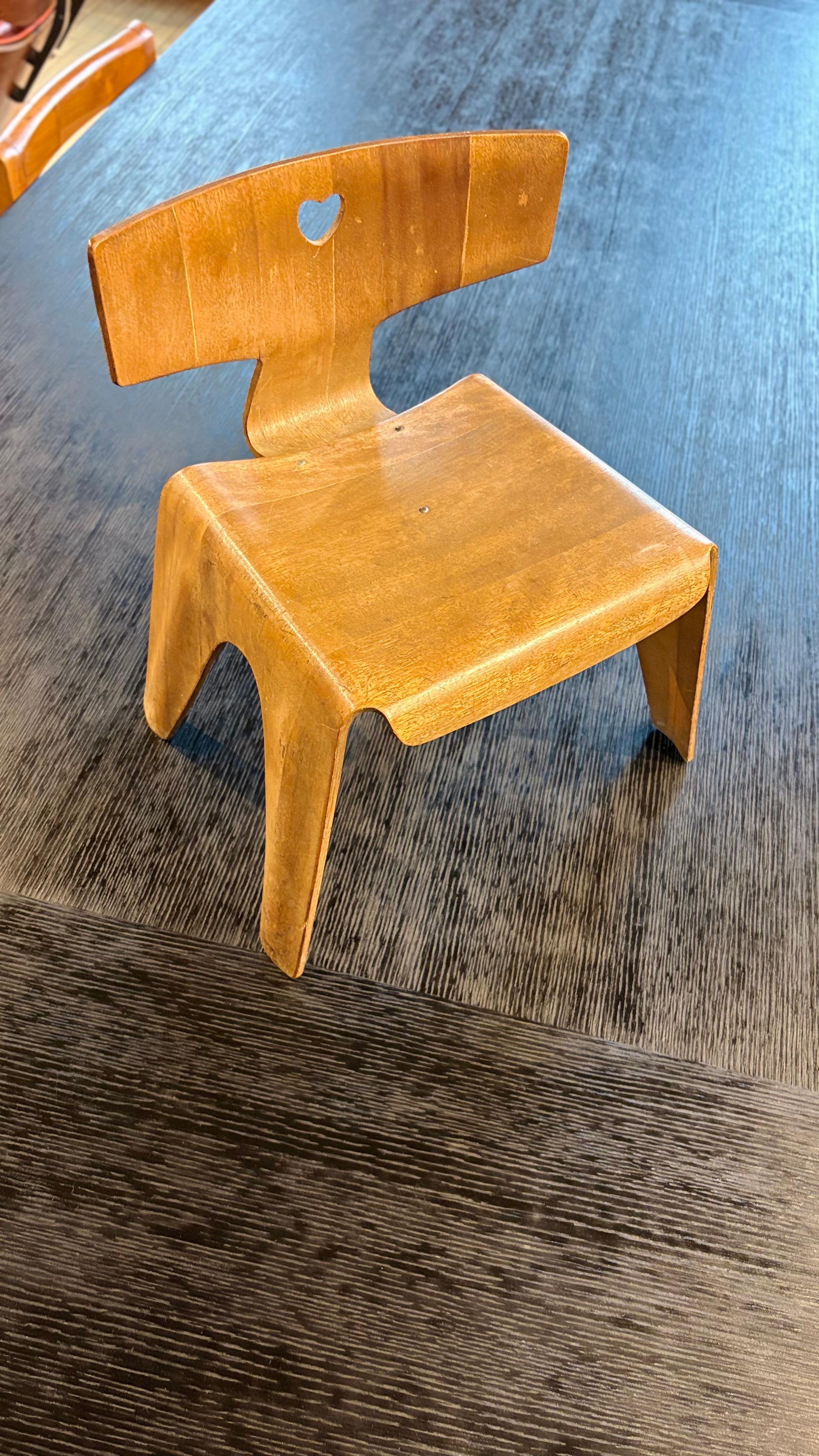 Mid-Century Modern Eames Nested Childs Chair by Evans Molded Plywood Company For Sale