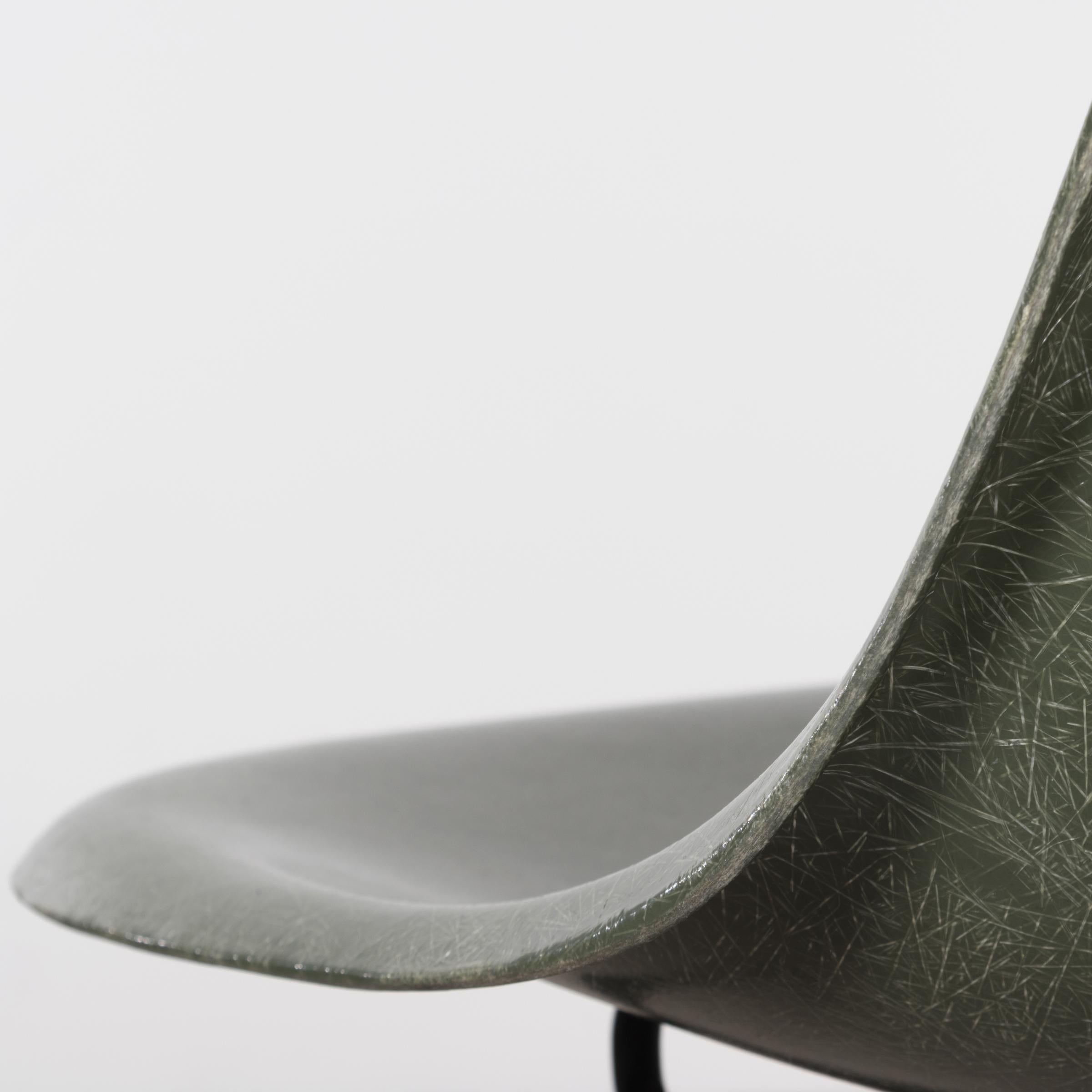 Eames Olive Green Dark DSX dining chair for Herman Miller 6
