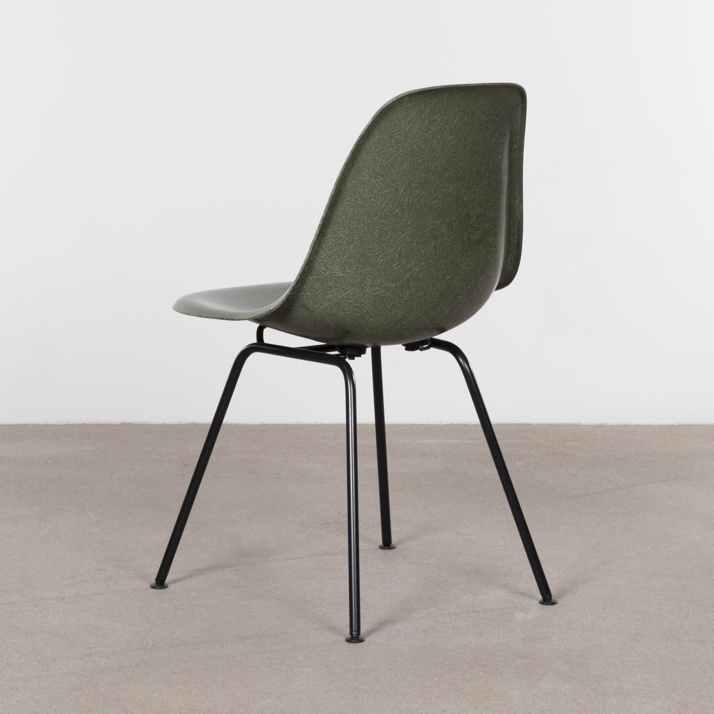 Mid-Century Modern Eames Olive Green Dark DSX Dining Chair for Herman Miller