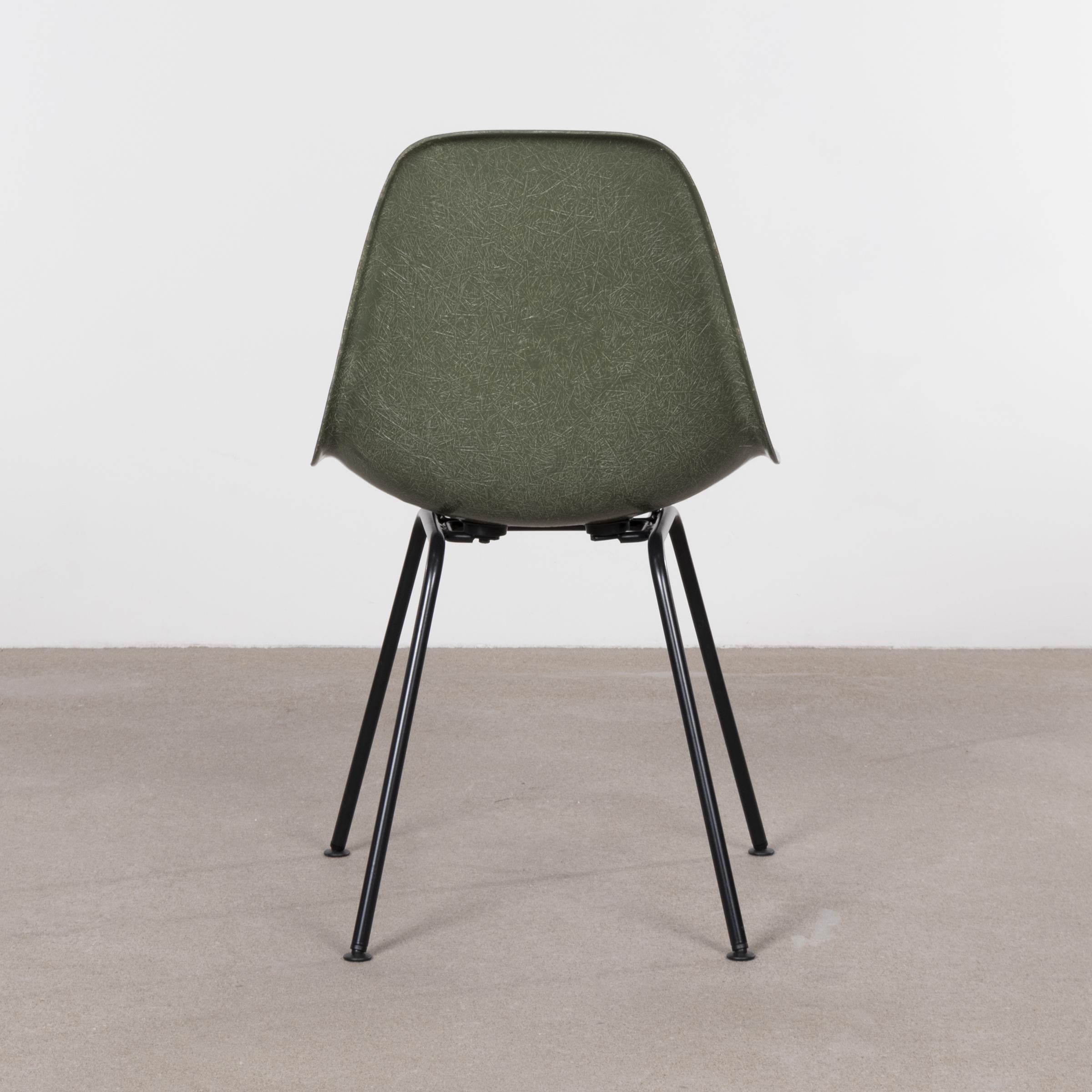 American Eames Olive Green Dark DSX Dining Chair for Herman Miller