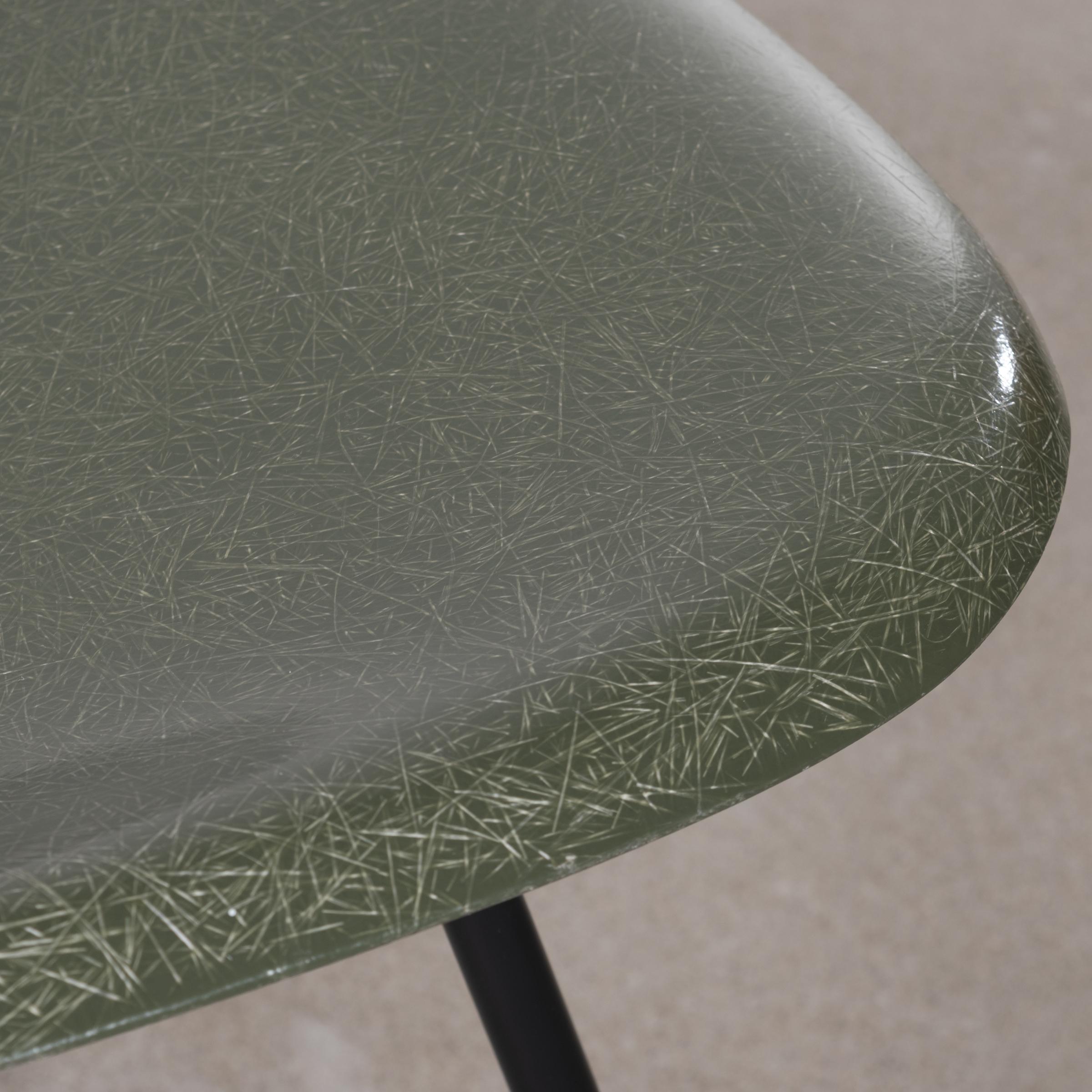 Fiberglass Eames Olive Green Dark DSX dining chair for Herman Miller