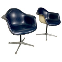 Eames Padded Swivel Armchair Fiberglass Shell & Aluminum Base