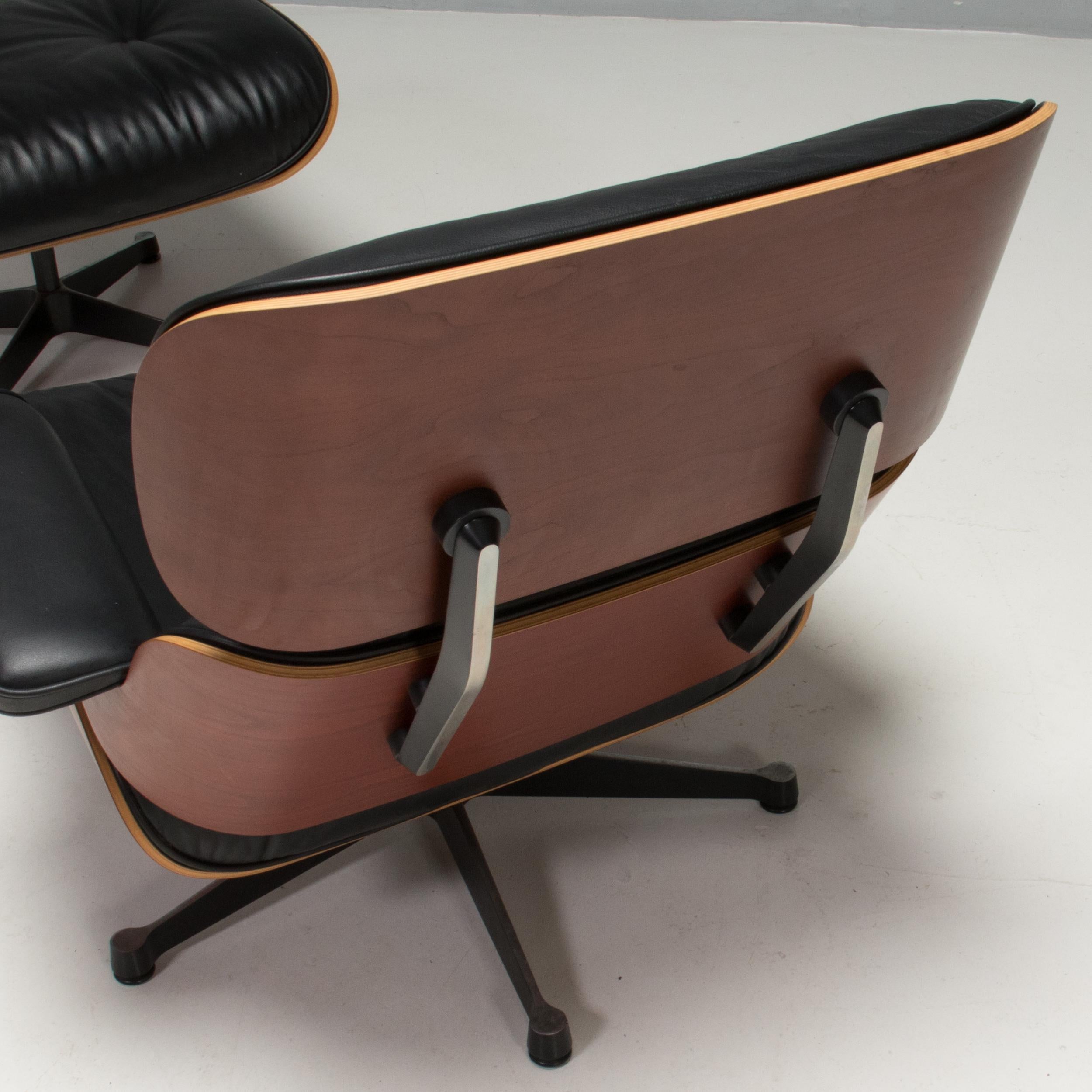 Eames Palisander & Black Leather Tall Lounge Chair & Ottoman by Vitra, 2006 4